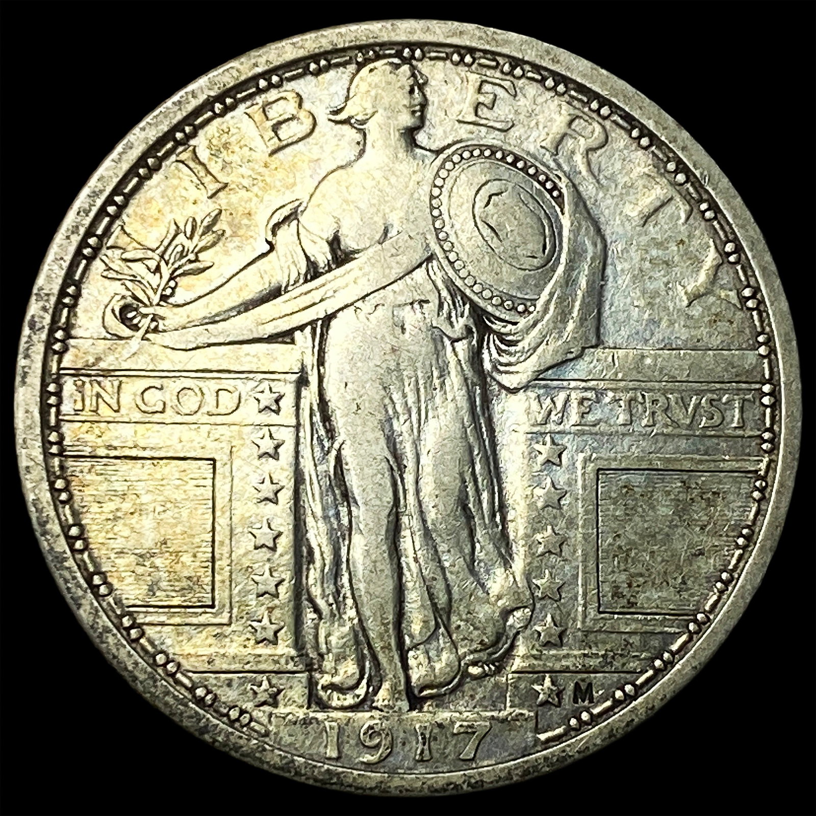 1917 Type 1 Standing Liberty Quarter ABOUT UNCIRCULATED: 1917 Type 1 Standing Liberty Quarter ABOUT UNCIRCULATED