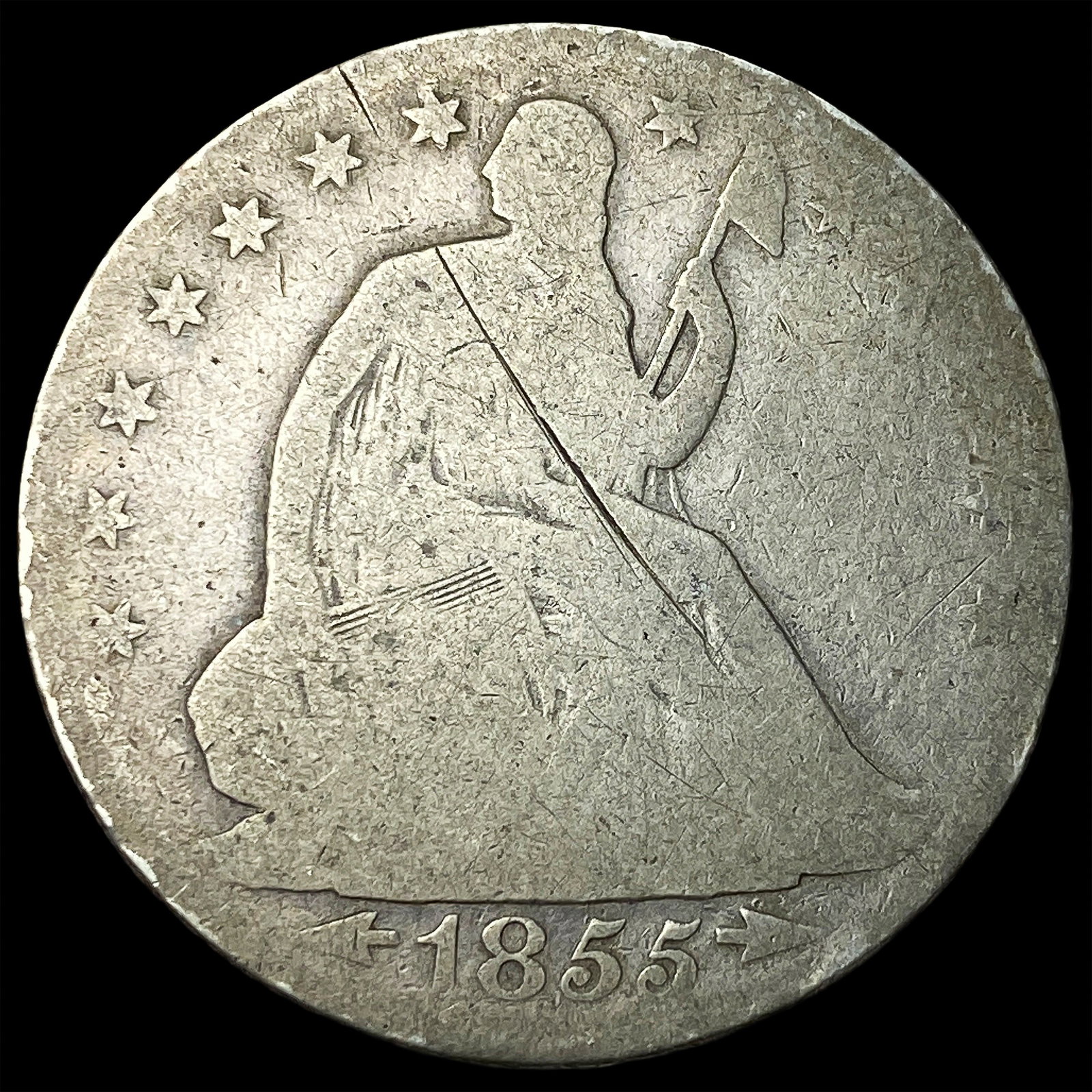 1855-O Arrows Silver Seated Liberty Half Dollar HIGH GRADE: 1855-O Arrows Silver Seated Liberty Half Dollar HIGH GRADE