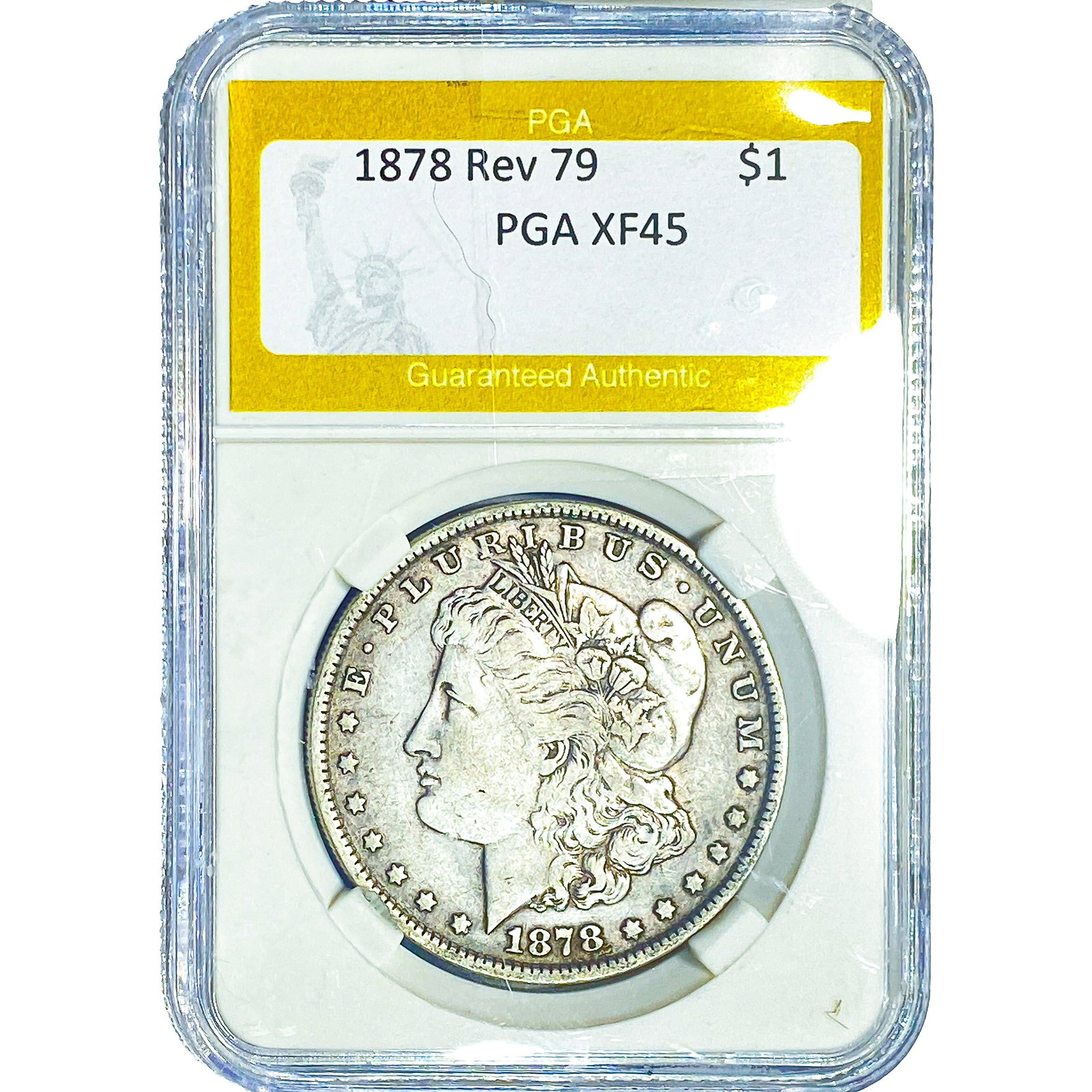 1878 Rev 79 Morgan Silver Dollar PGA XF45: 1878 Rev 79 Morgan Silver Dollar PGA XF45
