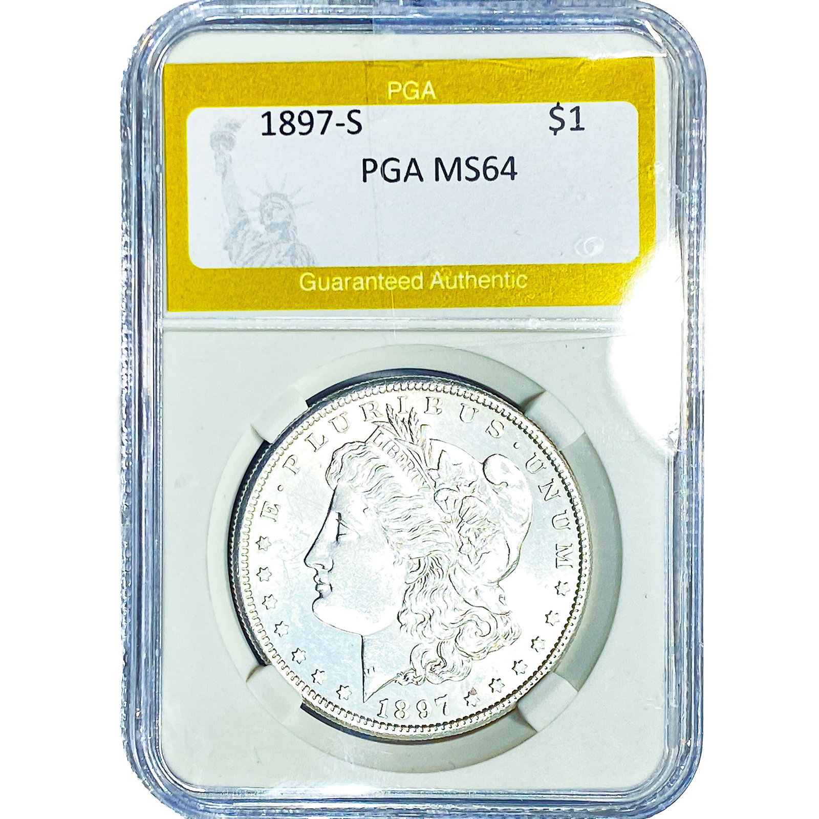1897-S Morgan Silver Dollar PGA MS64: 1897-S Morgan Silver Dollar PGA MS64