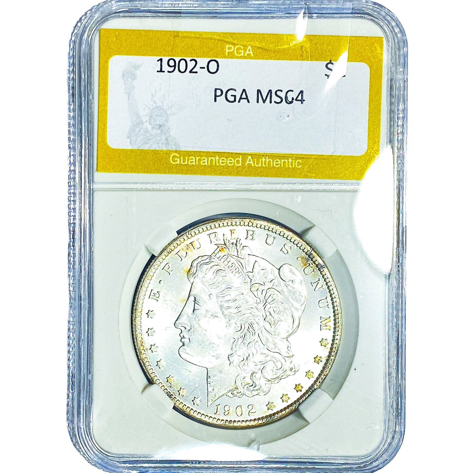 1902-O Morgan Silver Dollar PGA MS64: 1902-O Morgan Silver Dollar PGA MS64