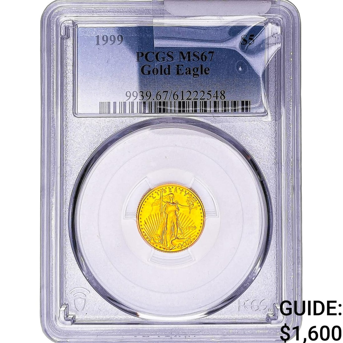 1999 1/10oz $5 Gold Eagle PCGS MS67 (1 of 2)