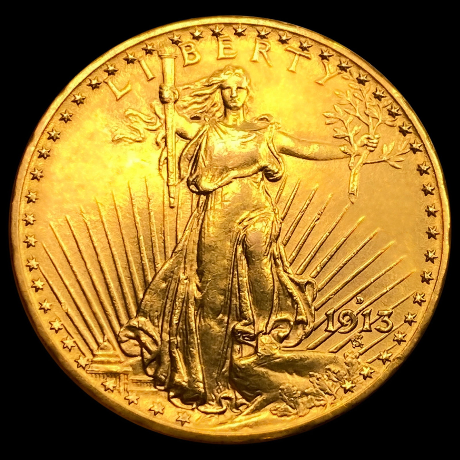 1913-D $20 Gold Double Eagle (1 of 2)