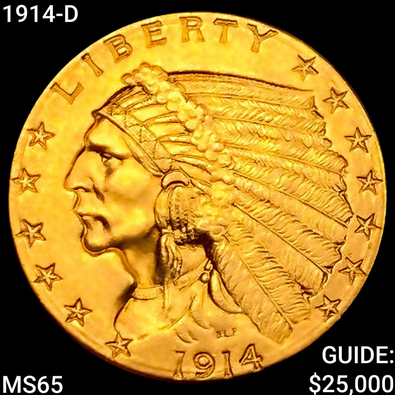 1914-D $2.50 Gold Quarter Eagle GEM BU (1 of 2)