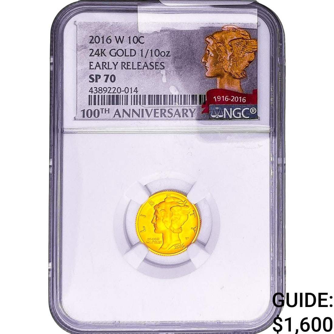 2016-W 1/10oz 10C Mercury NGC SP70 Early Releases: 2016-W 1/10oz 10C Mercury NGC SP70 Early Releases