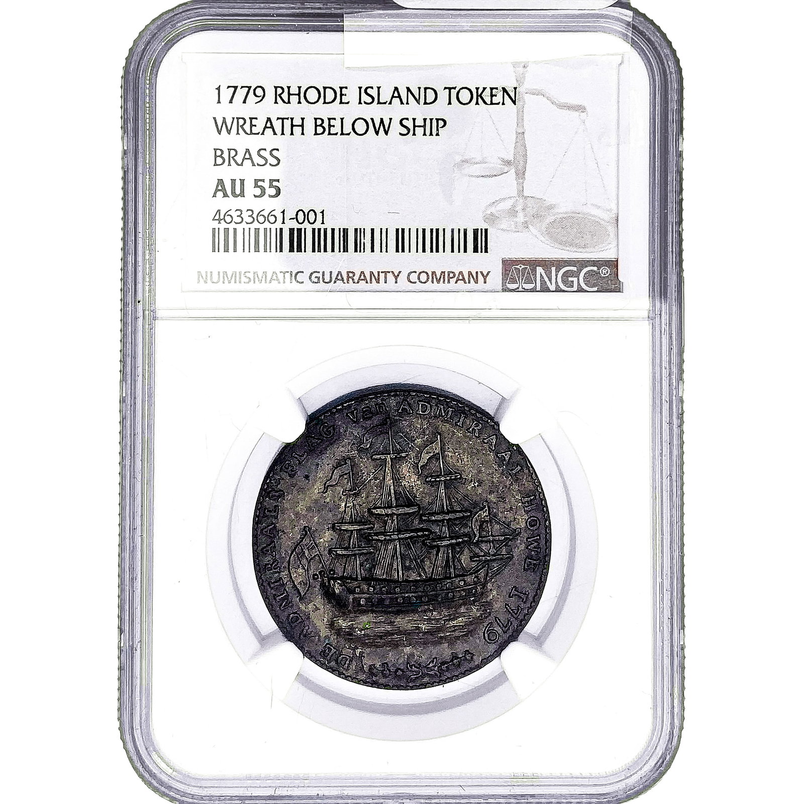 1779 Rhode Island Brass Token NGC AU55 (1 of 2)
