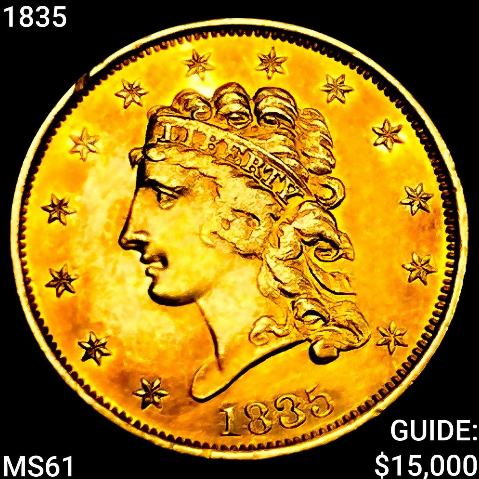 1835 $2.50 Gold Quarter Eagle CHOICE AU (1 of 2)