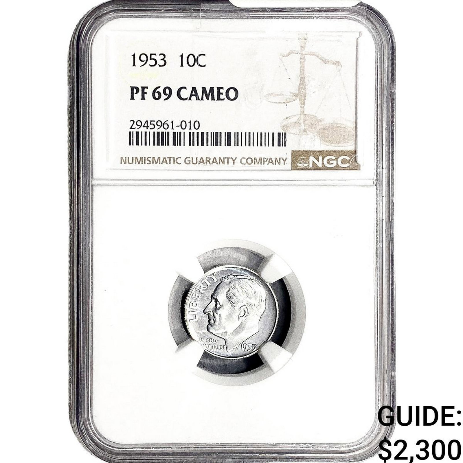 1953 Roosevelt Dime NGC PF69 CAMEO (1 of 2)
