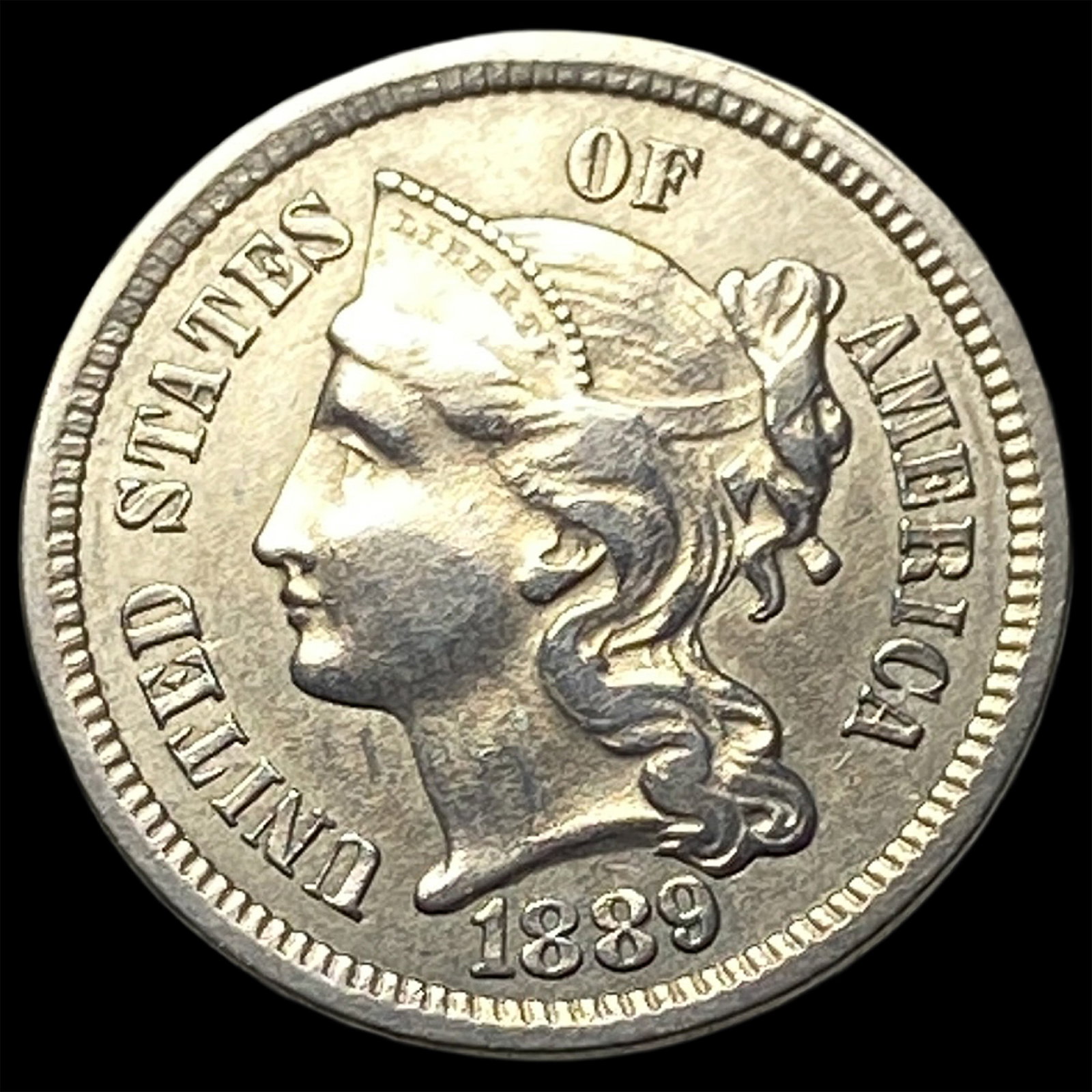 1889 Nickel Three-Cent Piece CLOSELY UNCIRCULATED (1 of 2)