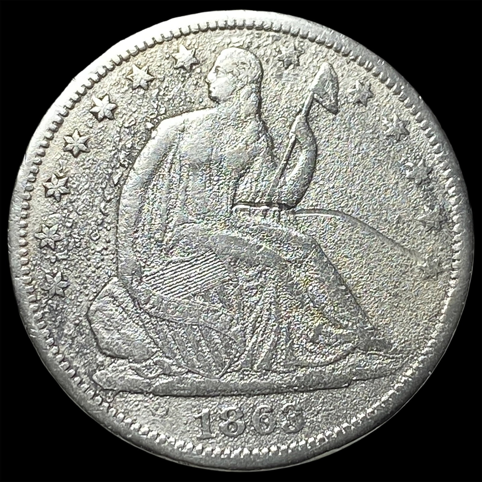 1863-S Silver Seated Liberty Half Dollar HIGH GRADE: 1863-S Silver Seated Liberty Half Dollar HIGH GRADE