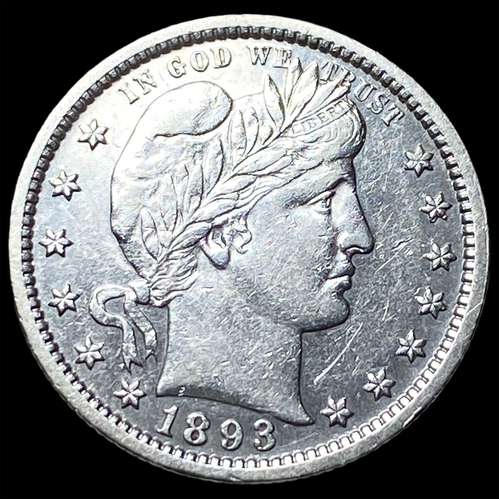 1893 Silver Barber Quarter CLOSELY UNCIRCULATED (1 of 2)