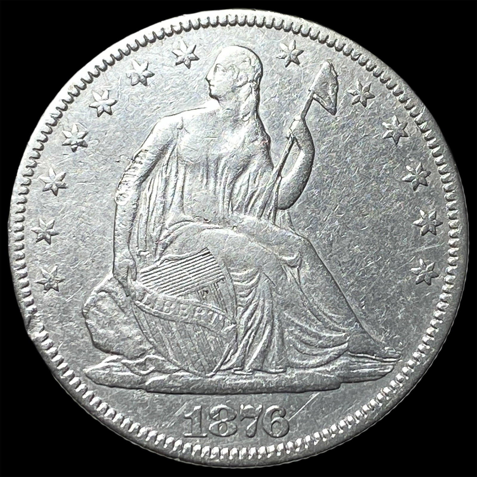 1876 Seated Liberty Half Dollar NEARLY UNCIRCULATED: 1876 Seated Liberty Half Dollar NEARLY UNCIRCULATED