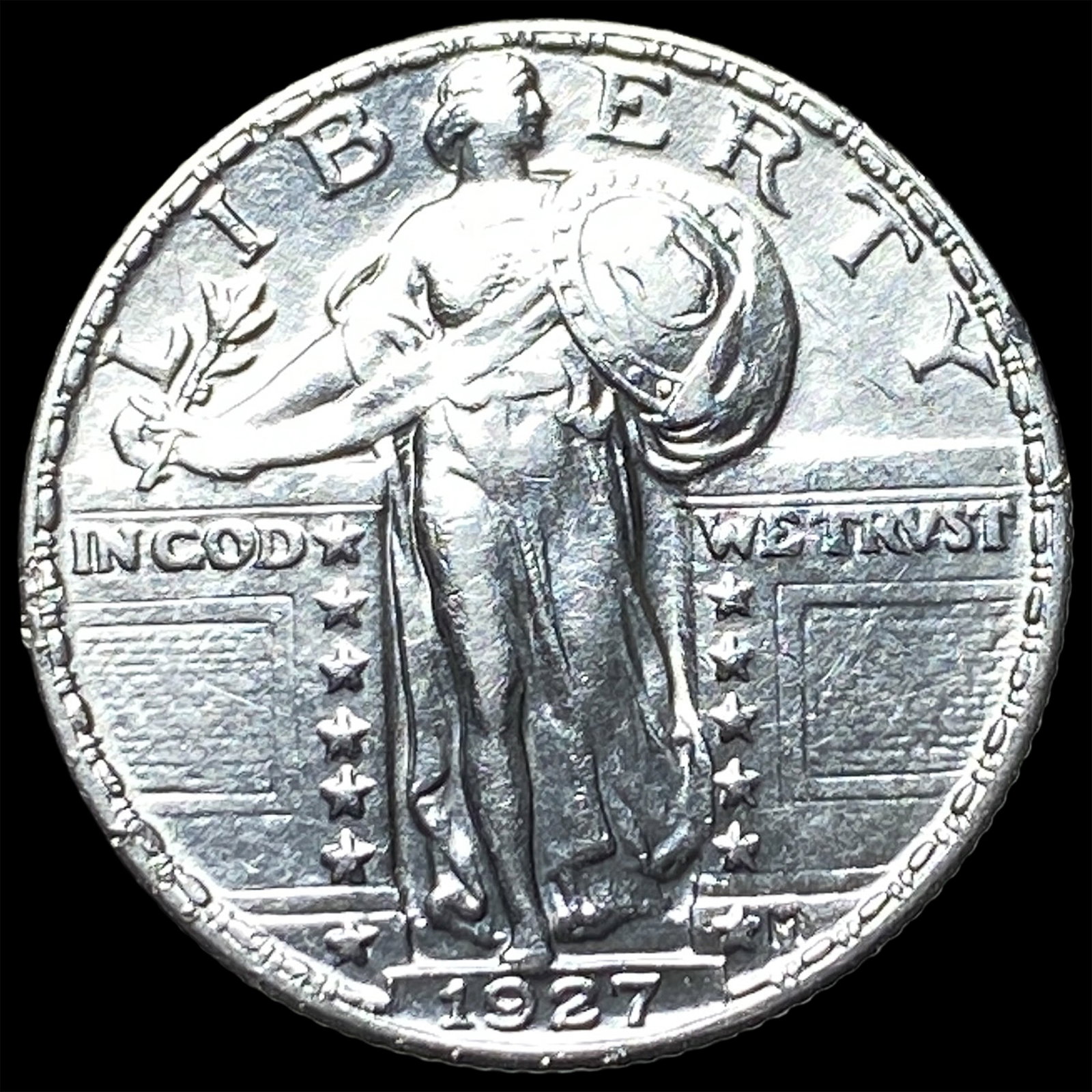 1927 Standing Liberty Silver Quarter CLOSELY UNCIRCULATED: 1927 Standing Liberty Silver Quarter CLOSELY UNCIRCULATED