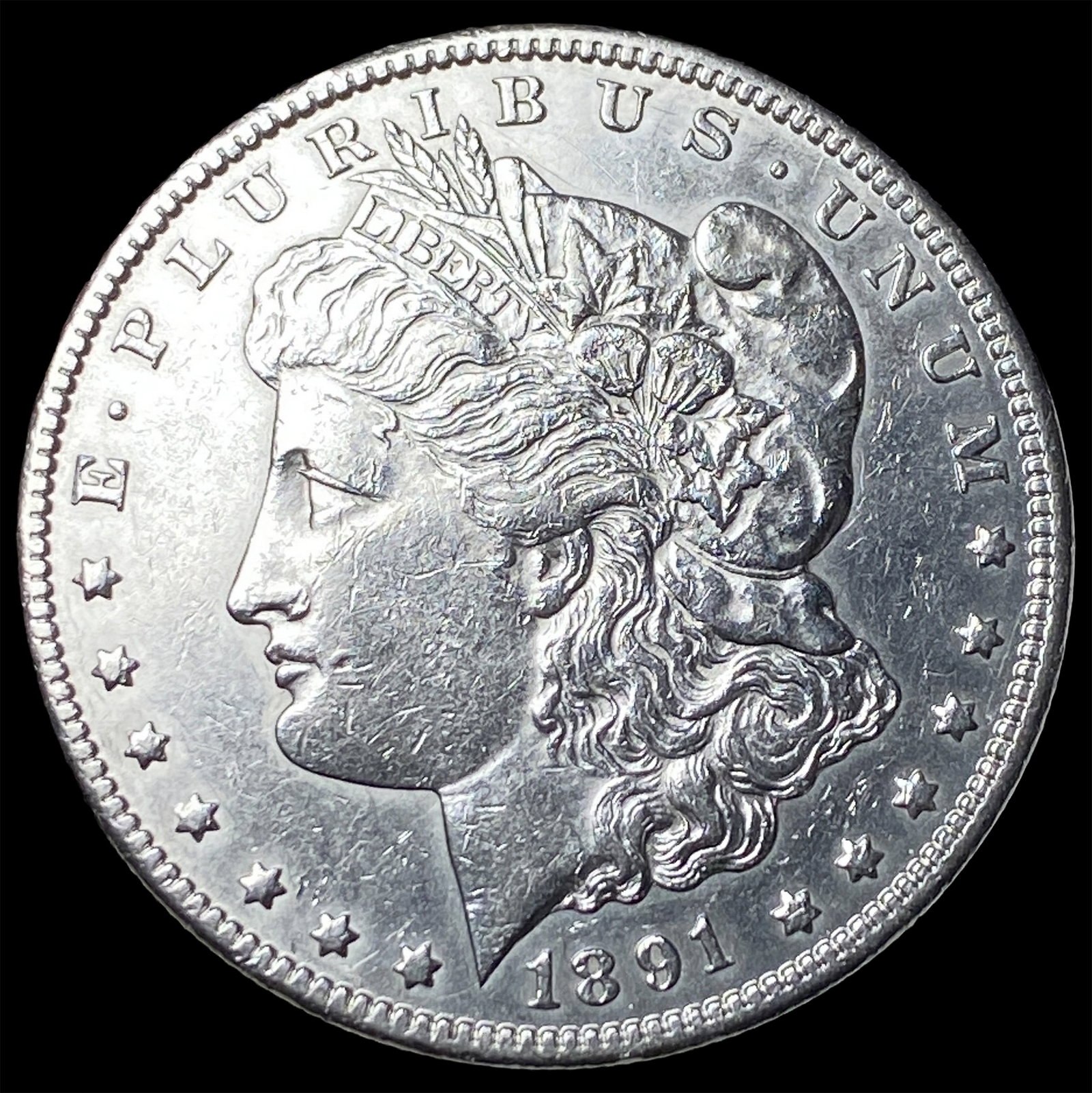 1891-CC Silver Morgan Dollar CLOSELY UNCIRCULATED: 1891-CC Silver Morgan Dollar CLOSELY UNCIRCULATED