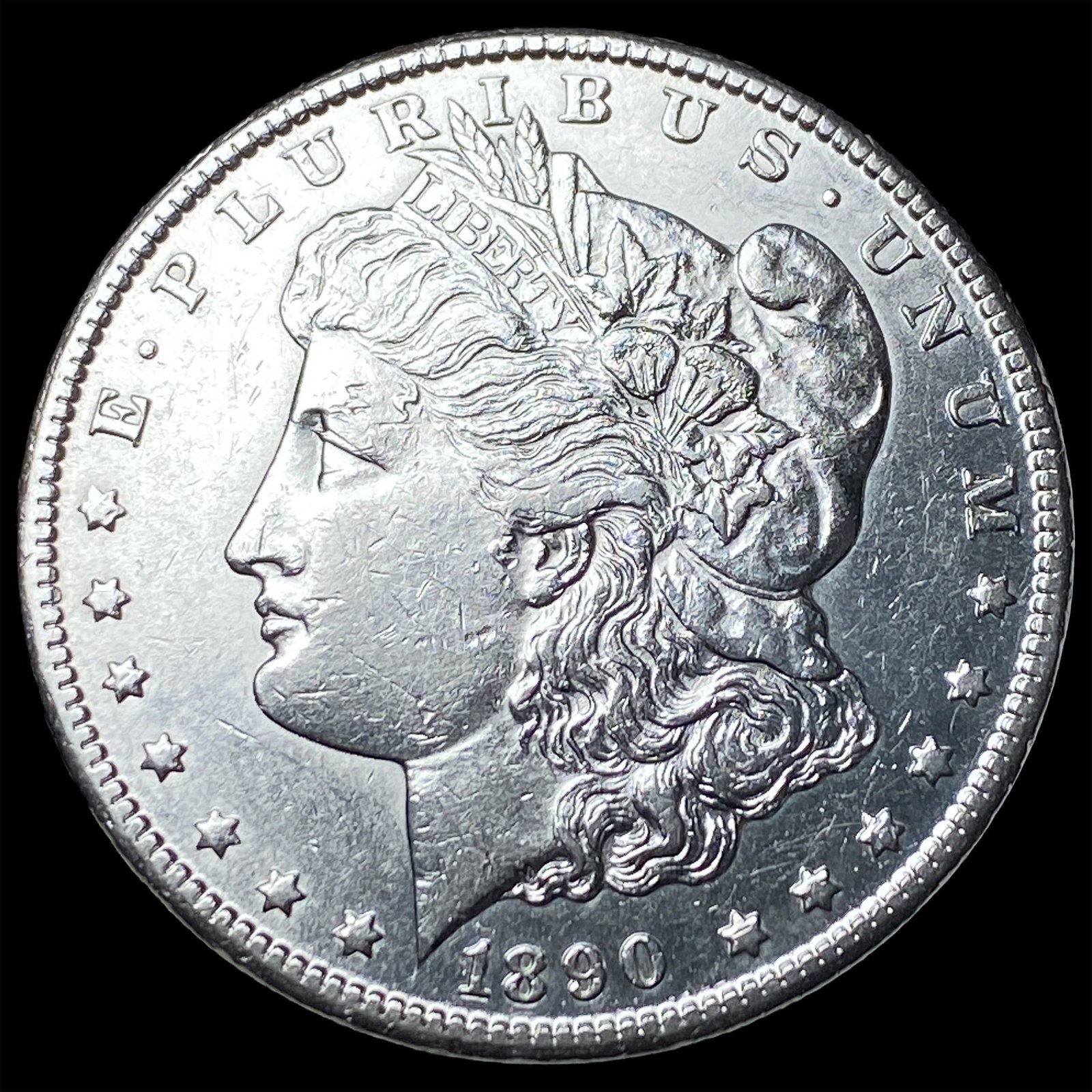1890-CC Silver Morgan Dollar CLOSELY UNCIRCULATED: 1890-CC Silver Morgan Dollar CLOSELY UNCIRCULATED
