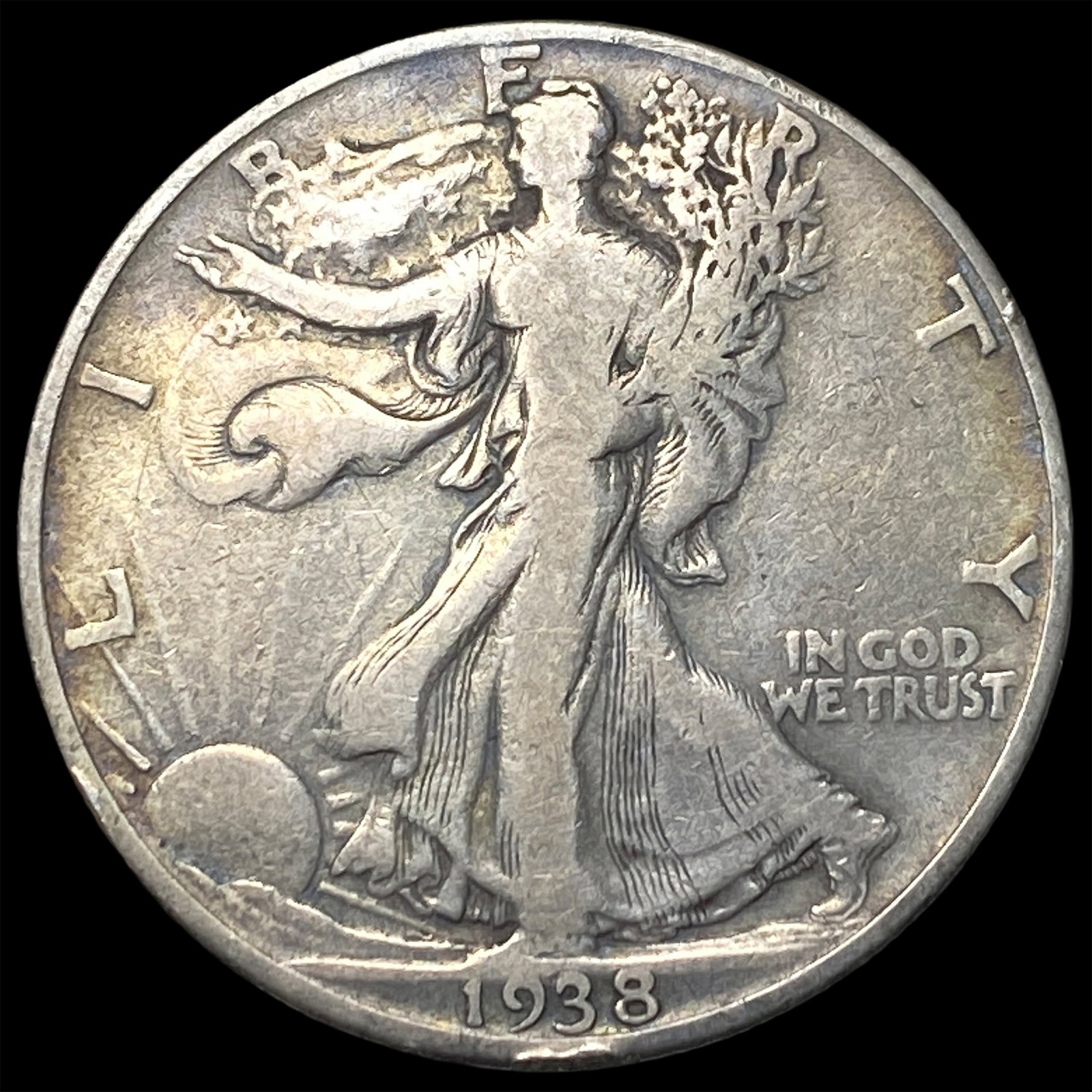 1938-D Silver Walking Liberty Half Dollar LIGHTLY CIRCULATED: 1938-D Silver Walking Liberty Half Dollar LIGHTLY CIRCULATED