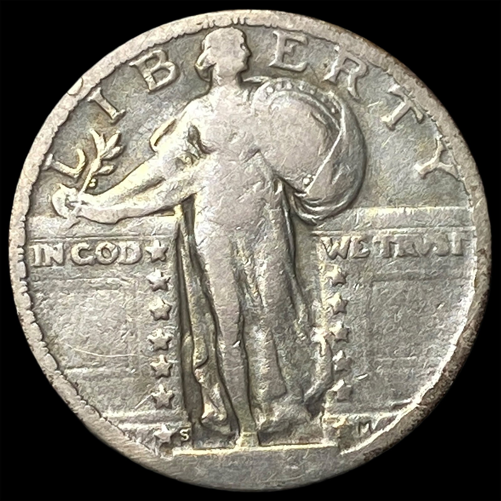 1923-S Silver Standing Liberty Quarter LIGHTLY CIRCULATED: 1923-S Silver Standing Liberty Quarter LIGHTLY CIRCULATED