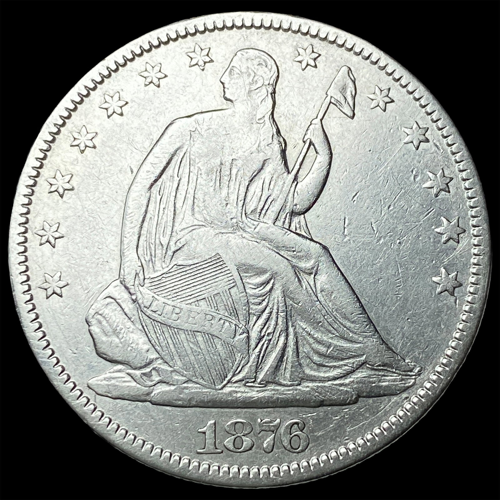 1876 Seated Liberty Half Dollar NEARLY UNCIRCULATED: 1876 Seated Liberty Half Dollar NEARLY UNCIRCULATED