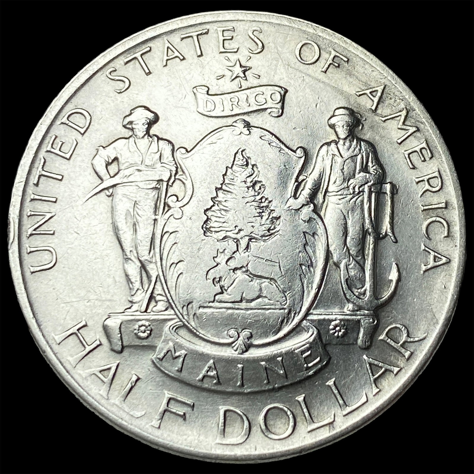 1920 Silver Maine Centennial Half Dollar CLOSELY UNCIRCULATED (1 of 2)