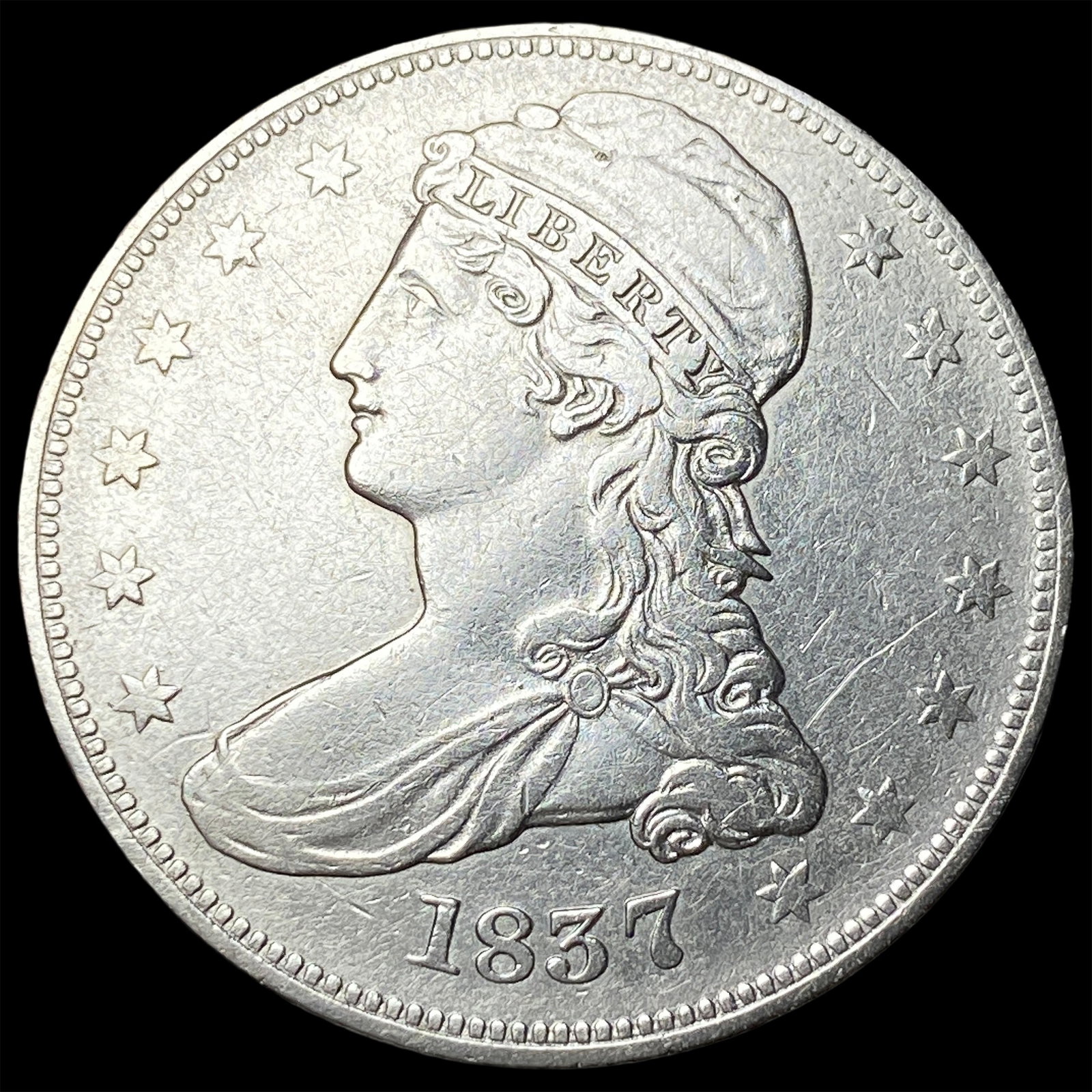 1837 Capped Bust Half Dollar NEARLY UNCIRCULATED (1 of 2)