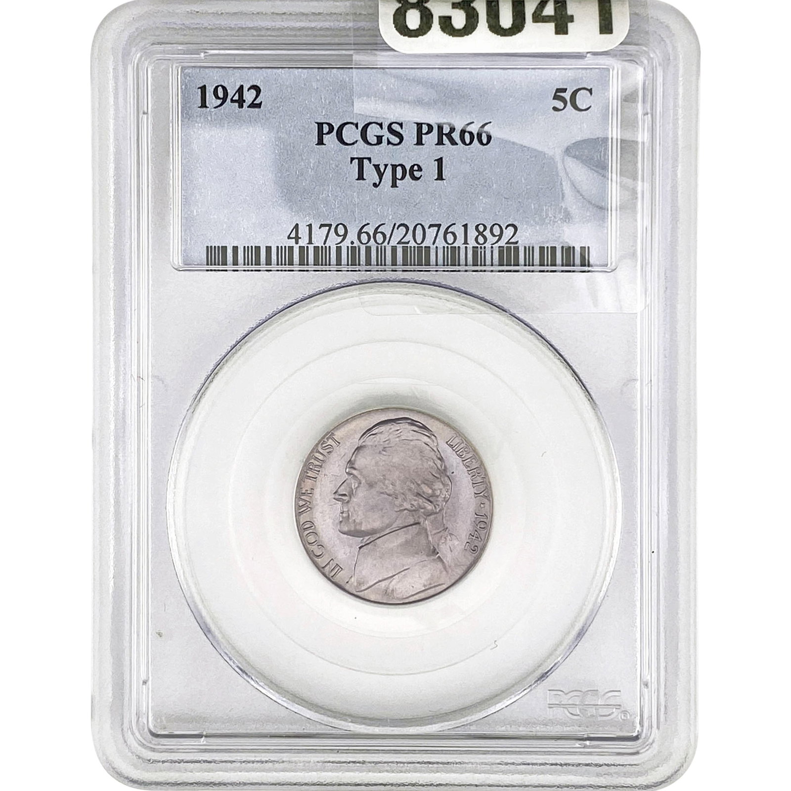 1942 Jefferson Nickel PCGS PR66 Type 1 (1 of 2)
