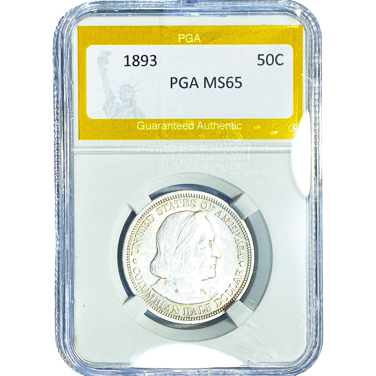 1893 Columbian Expo Half Dollar PGA MS65: 1893 Columbian Expo Half Dollar PGA MS65