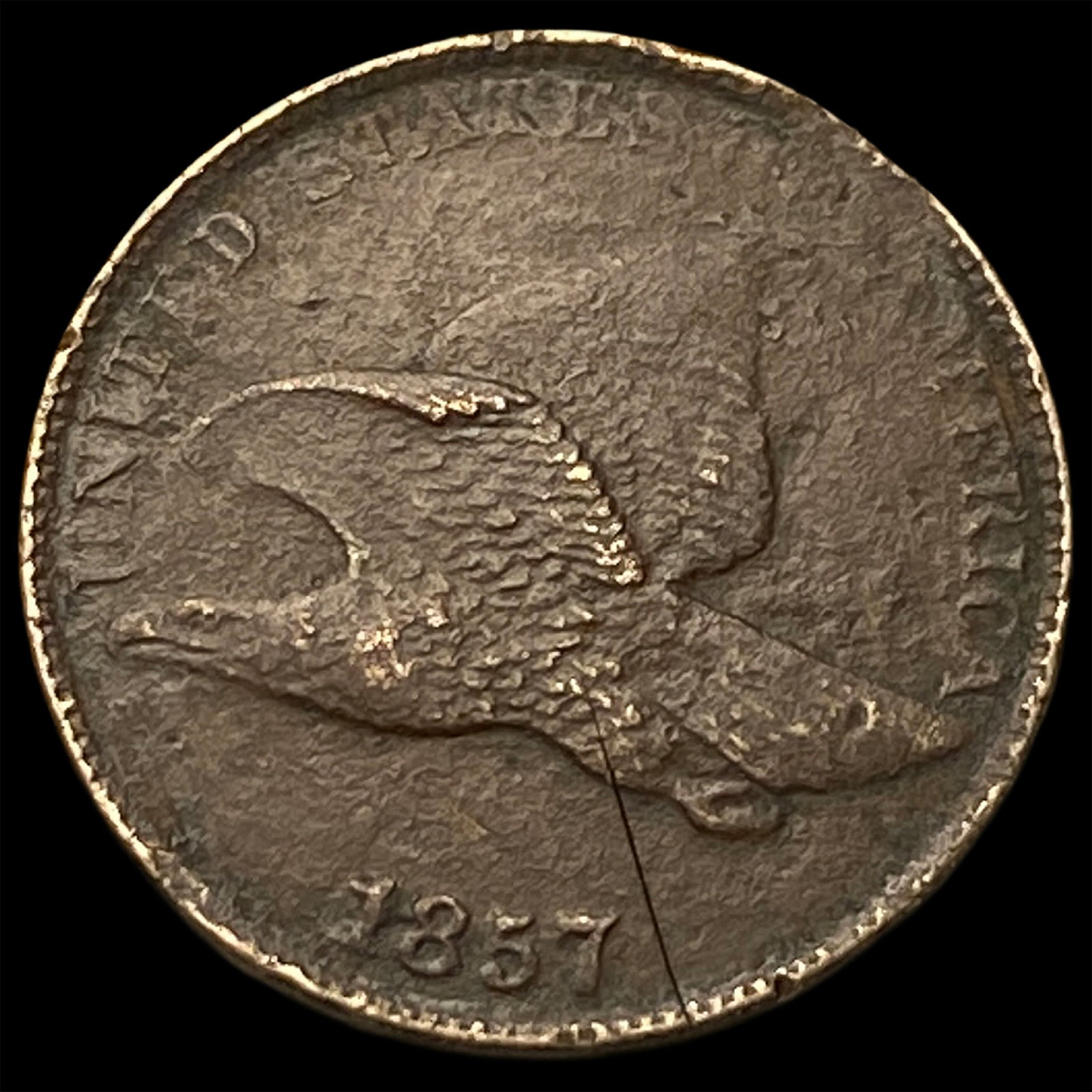 1857 Flying Eagle Cent CLOSELY UNCIRCULATED: 1857 Flying Eagle Cent CLOSELY UNCIRCULATED