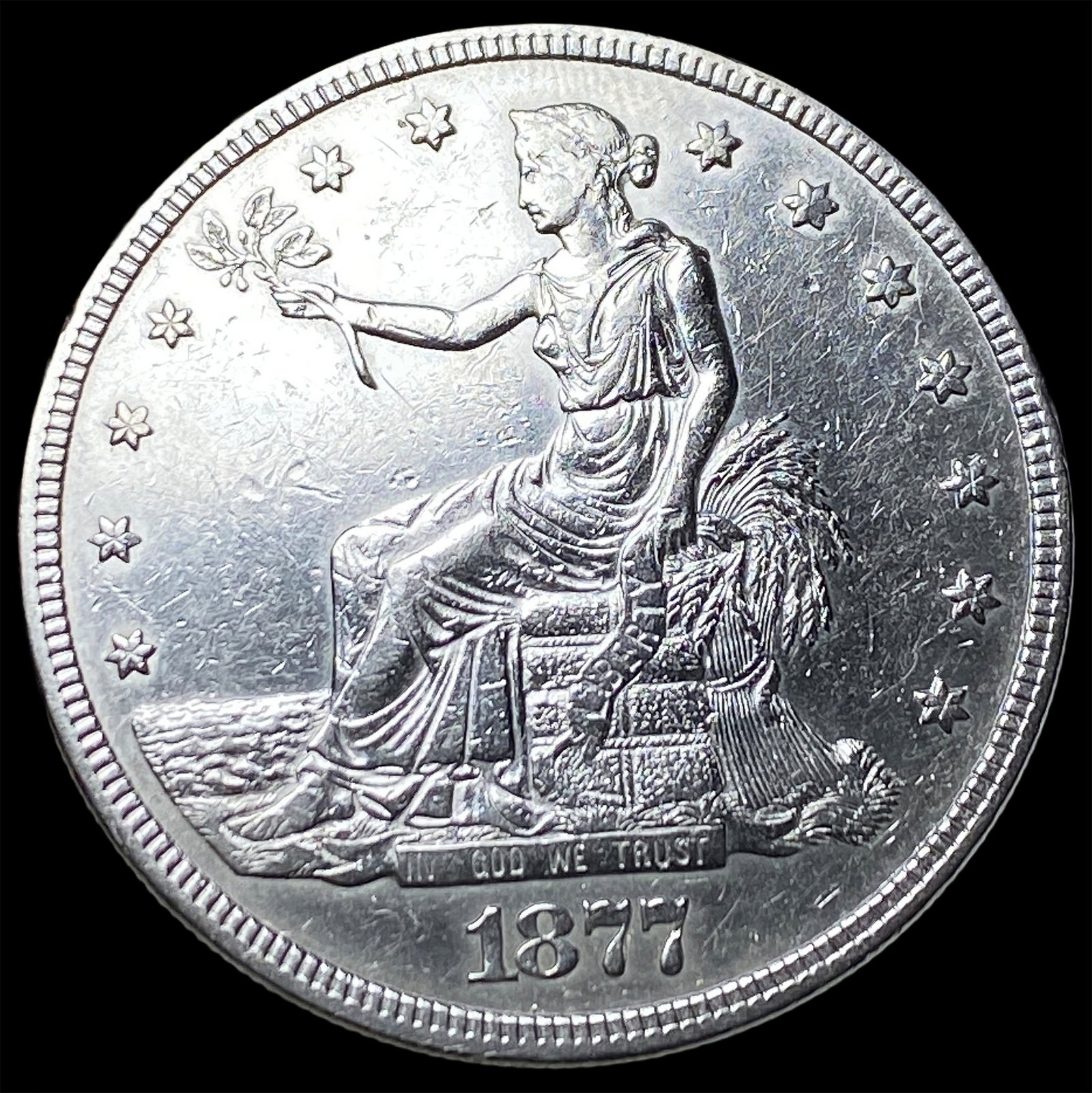1877 Silver Trade Dollar CLOSELY UNCIRCULATED (1 of 2)