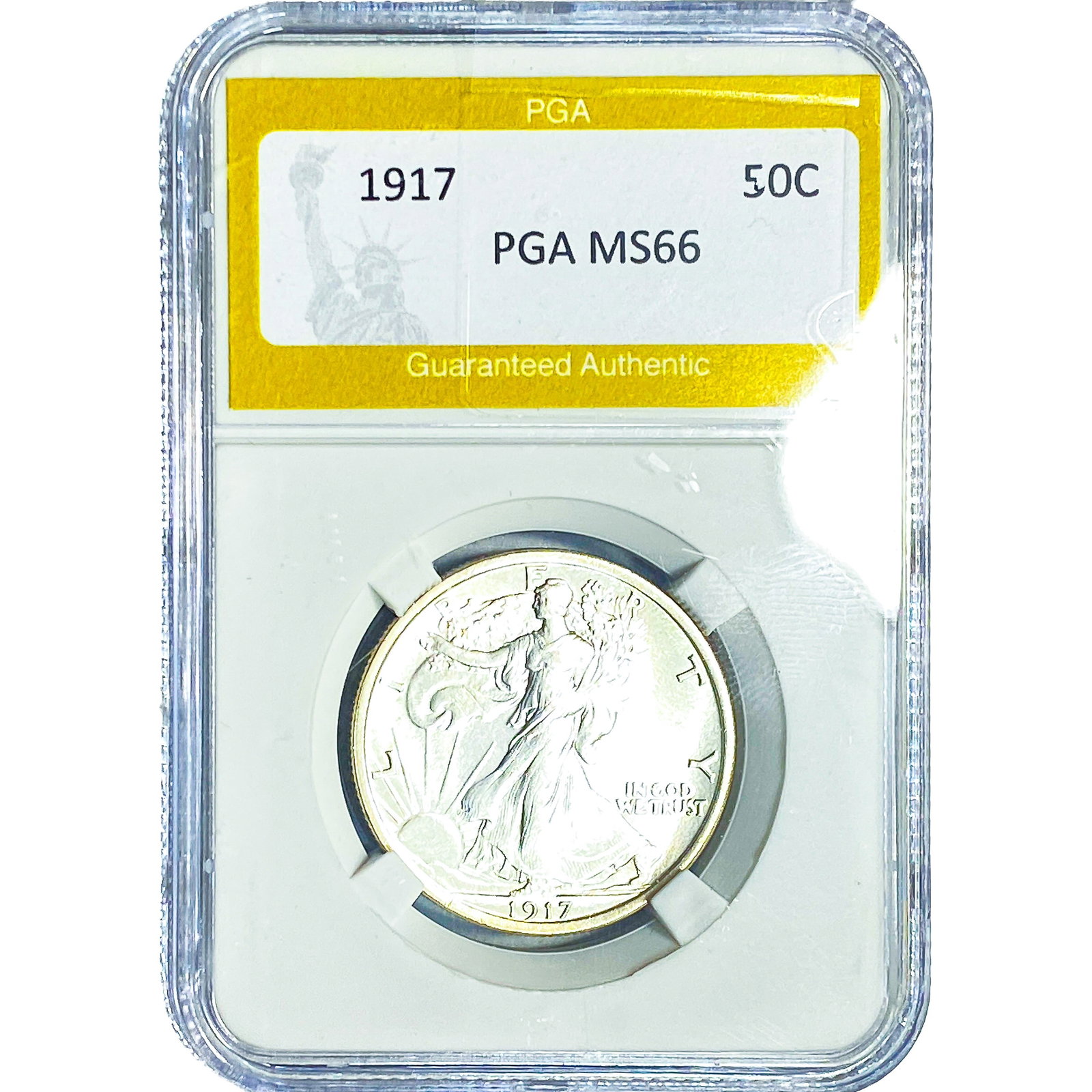 1917 Walking Liberty Half Dollar PGA MS66: 1917 Walking Liberty Half Dollar PGA MS66