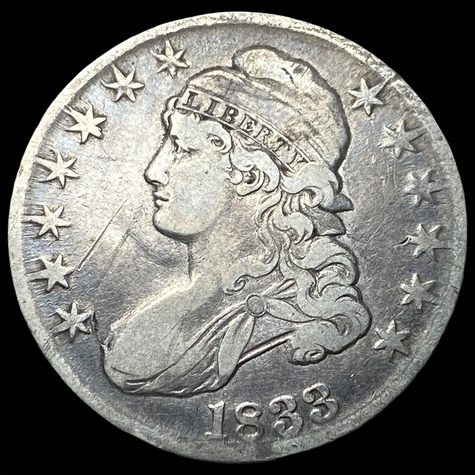 1833 Silver Capped Bust Half Dollar LIGHTLY CIRCULATED (1 of 2)