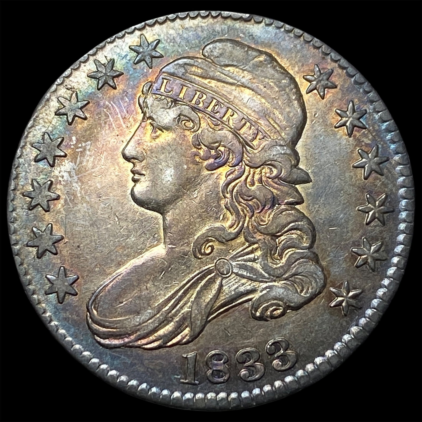 1833 Silver Capped Bust Half Dollar CHOICE AU (1 of 2)