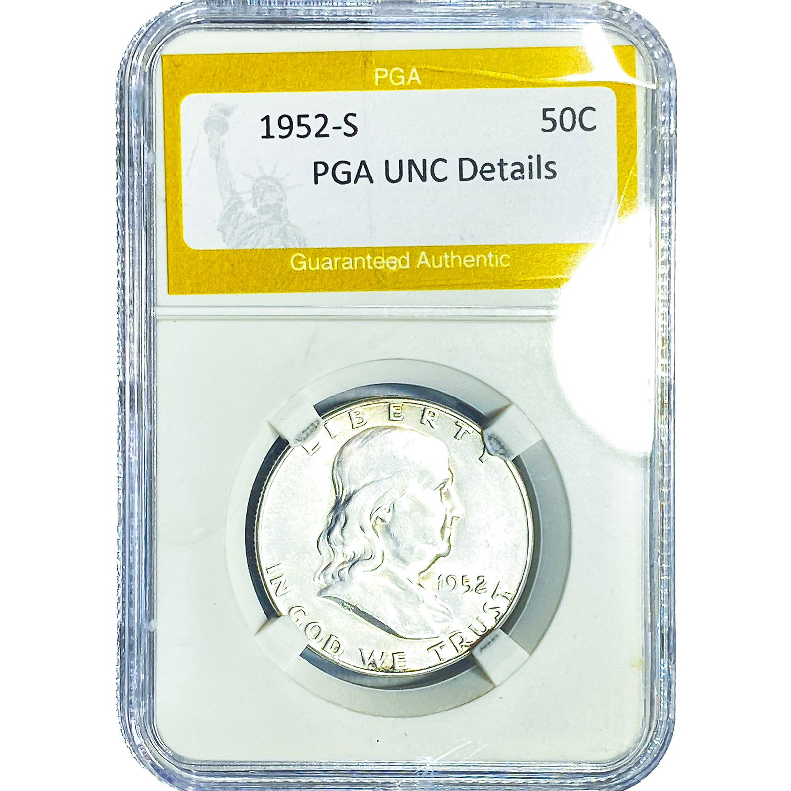 1952-S Franklin Half Dollar PGA UNC Details (1 of 2)