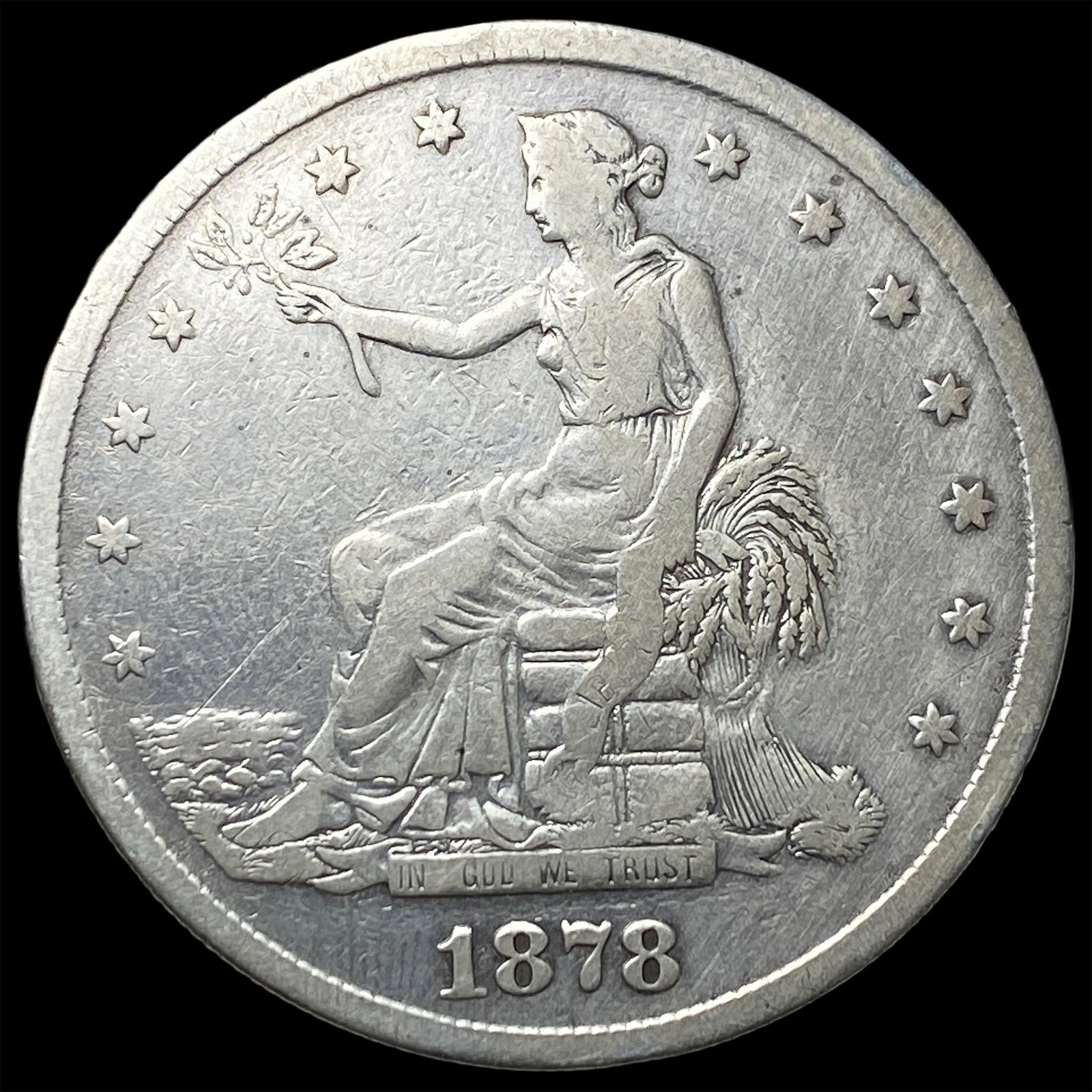 1878-S Silver Trade Dollar LIGHTLY CIRCULATED: 1878-S Silver Trade Dollar LIGHTLY CIRCULATED