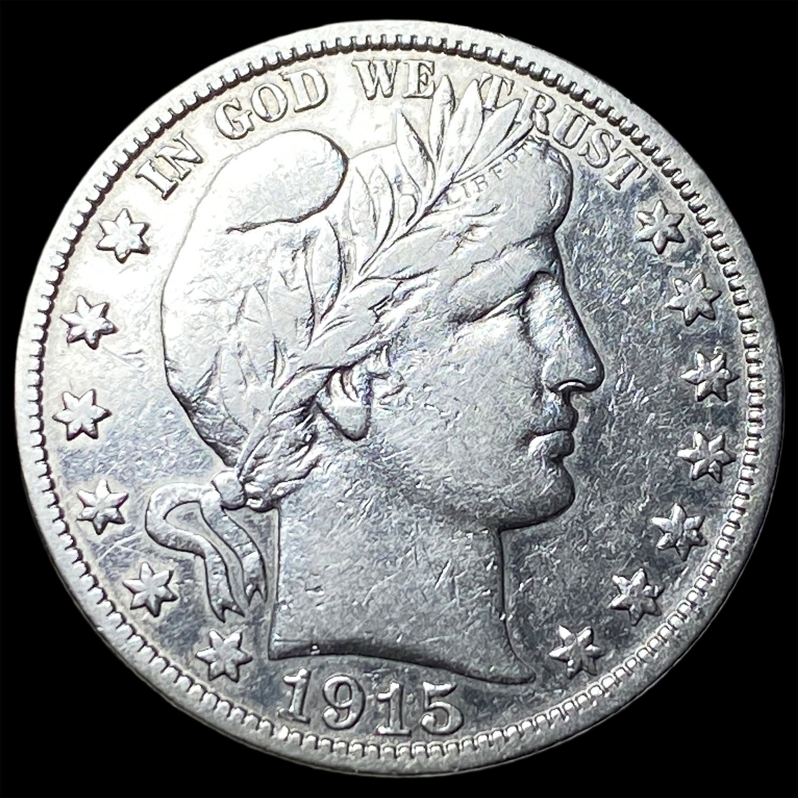 1915-S Silver Barber Half Dollar LIGHTLY CIRCULATED (1 of 2)