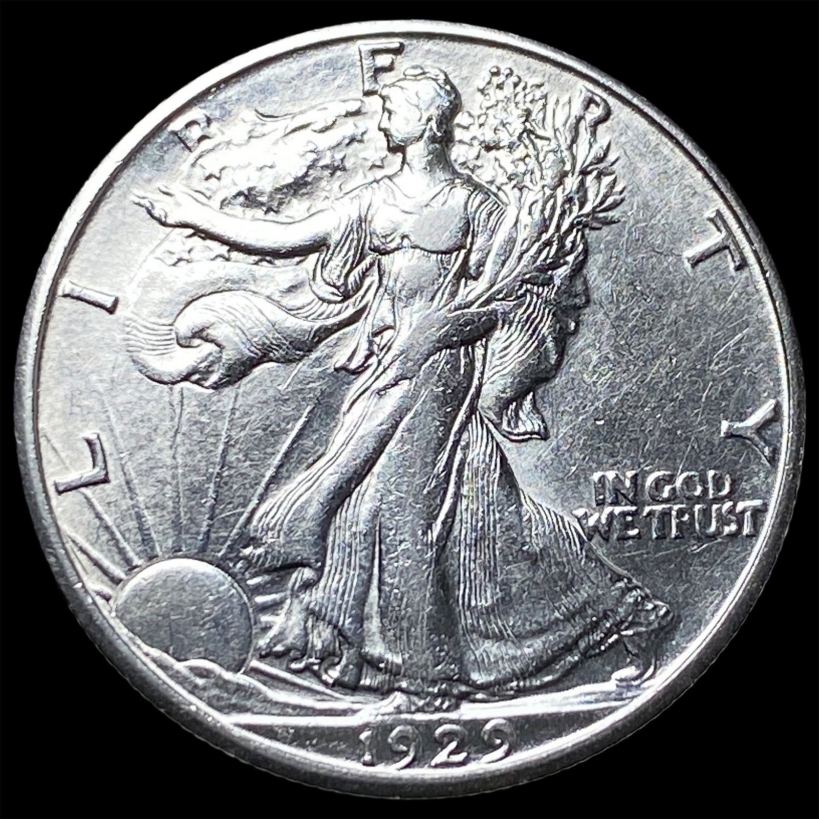 1929-D Silver Walking Liberty Half Dollar CLOSELY UNCIRCULATED (1 of 2)