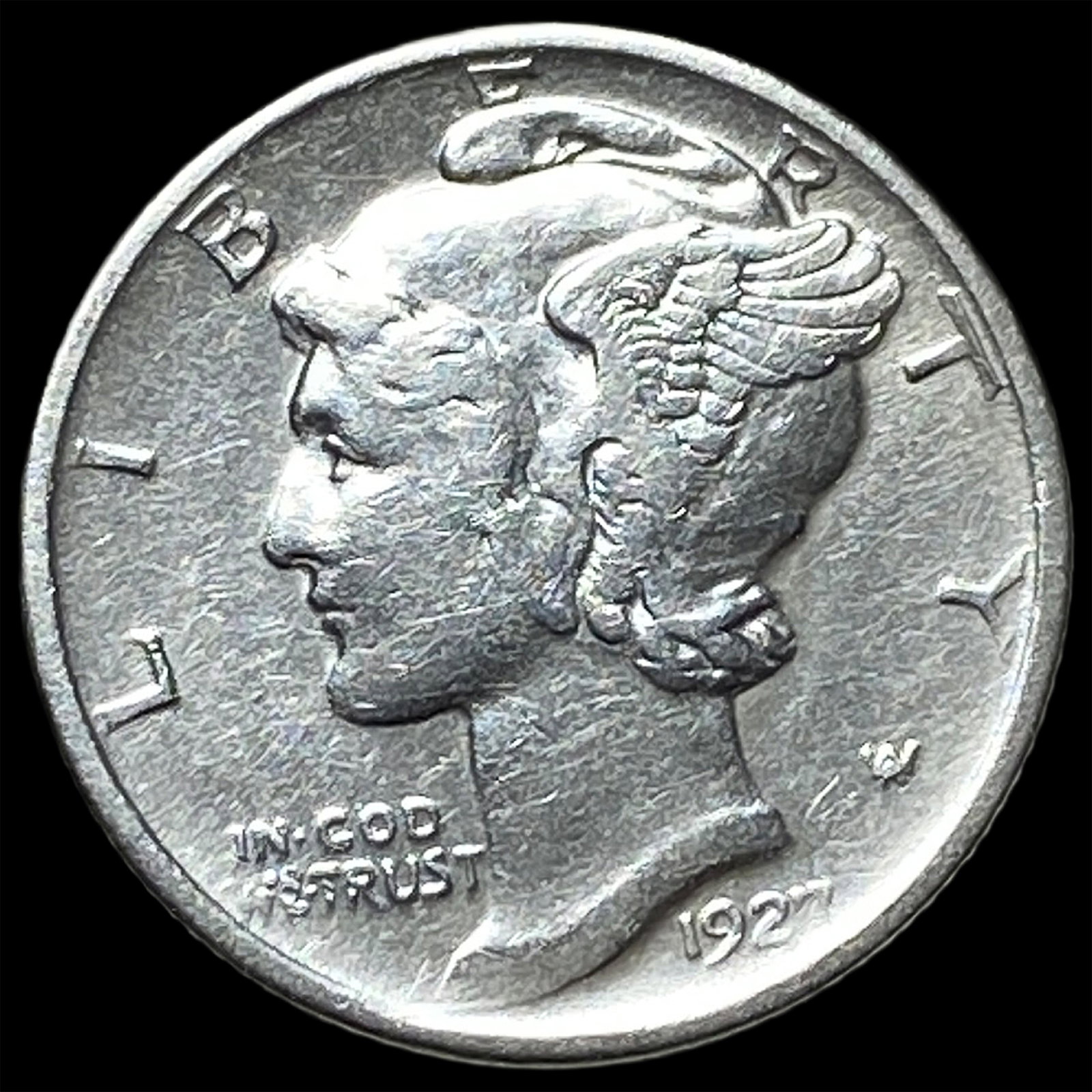 1927-D Silver Mercury Dime NEARLY UNCIRCULATED (1 of 2)