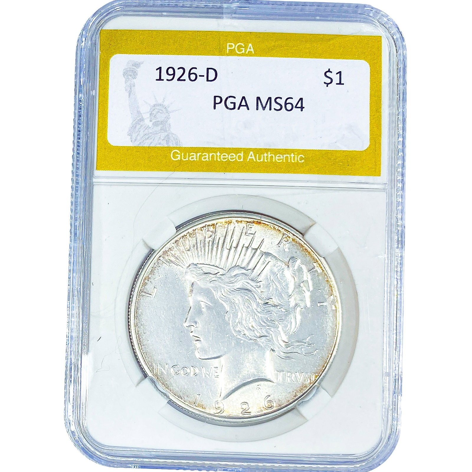 1926-D Silver Peace Dollar PGA MS64: 1926-D Silver Peace Dollar PGA MS64