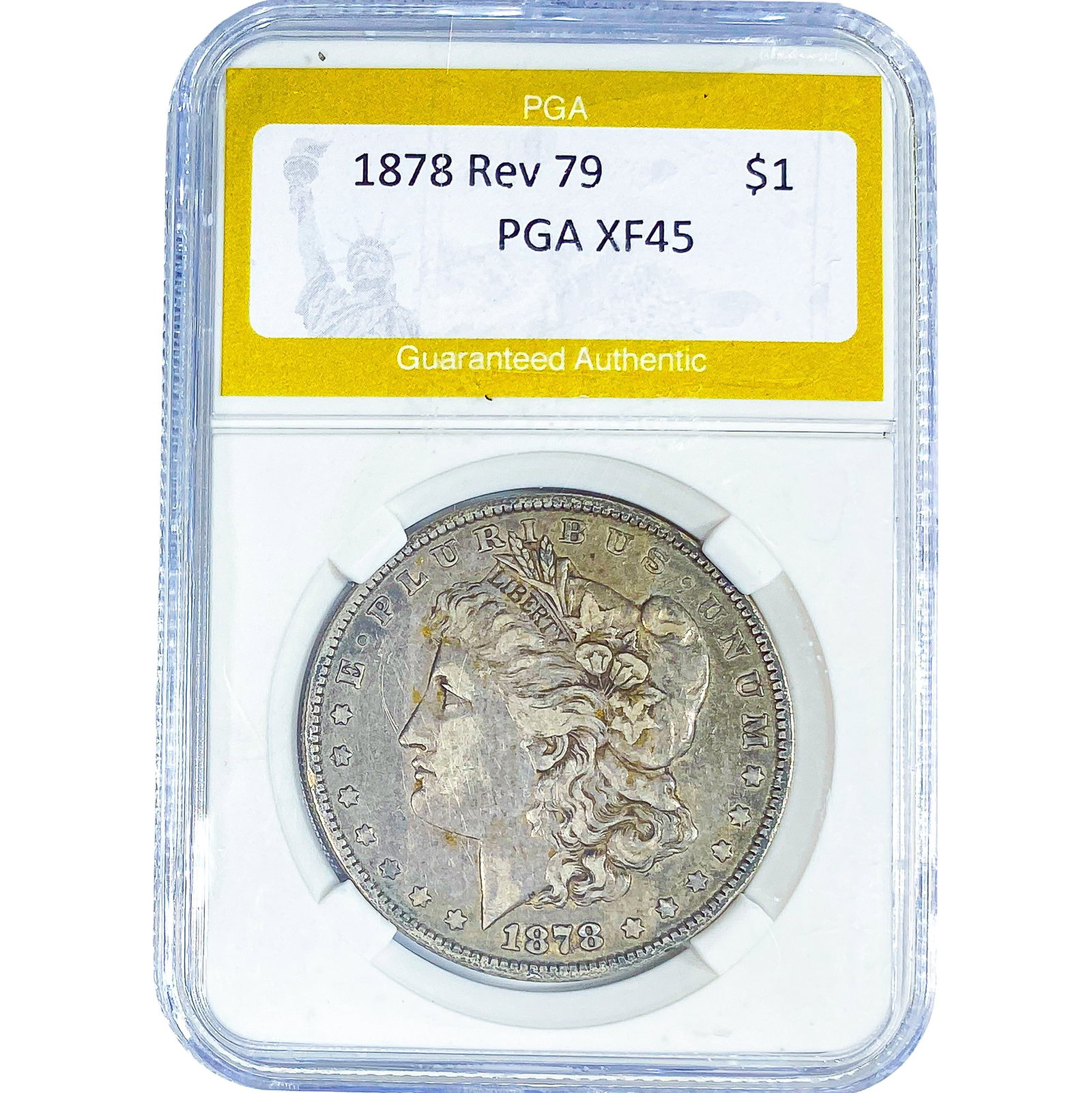 1878 Rev 79 Morgan Silver Dollar PGA XF45: 1878 Rev 79 Morgan Silver Dollar PGA XF45