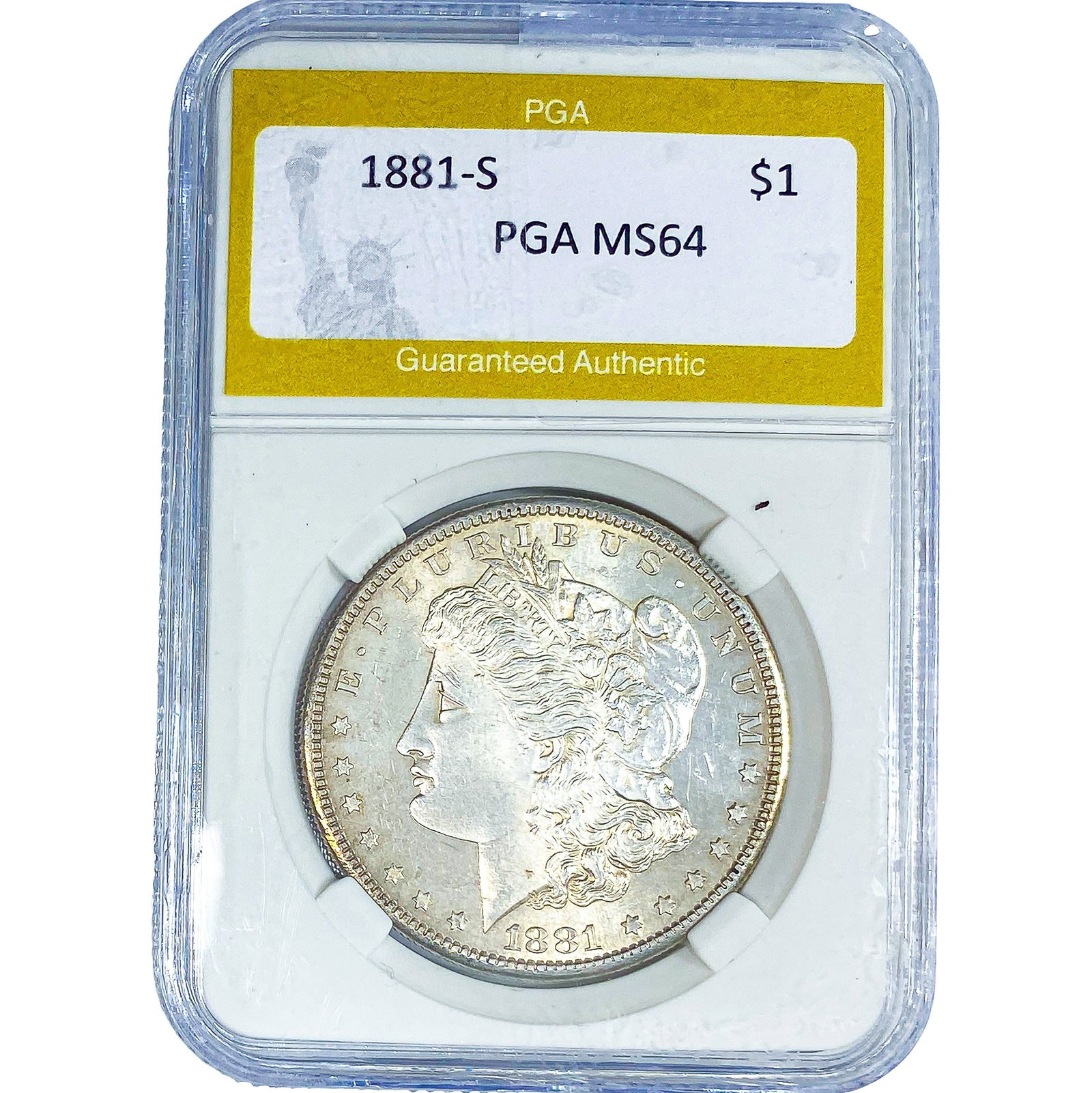 1881-S Morgan Silver Dollar PGA MS64: 1881-S Morgan Silver Dollar PGA MS64