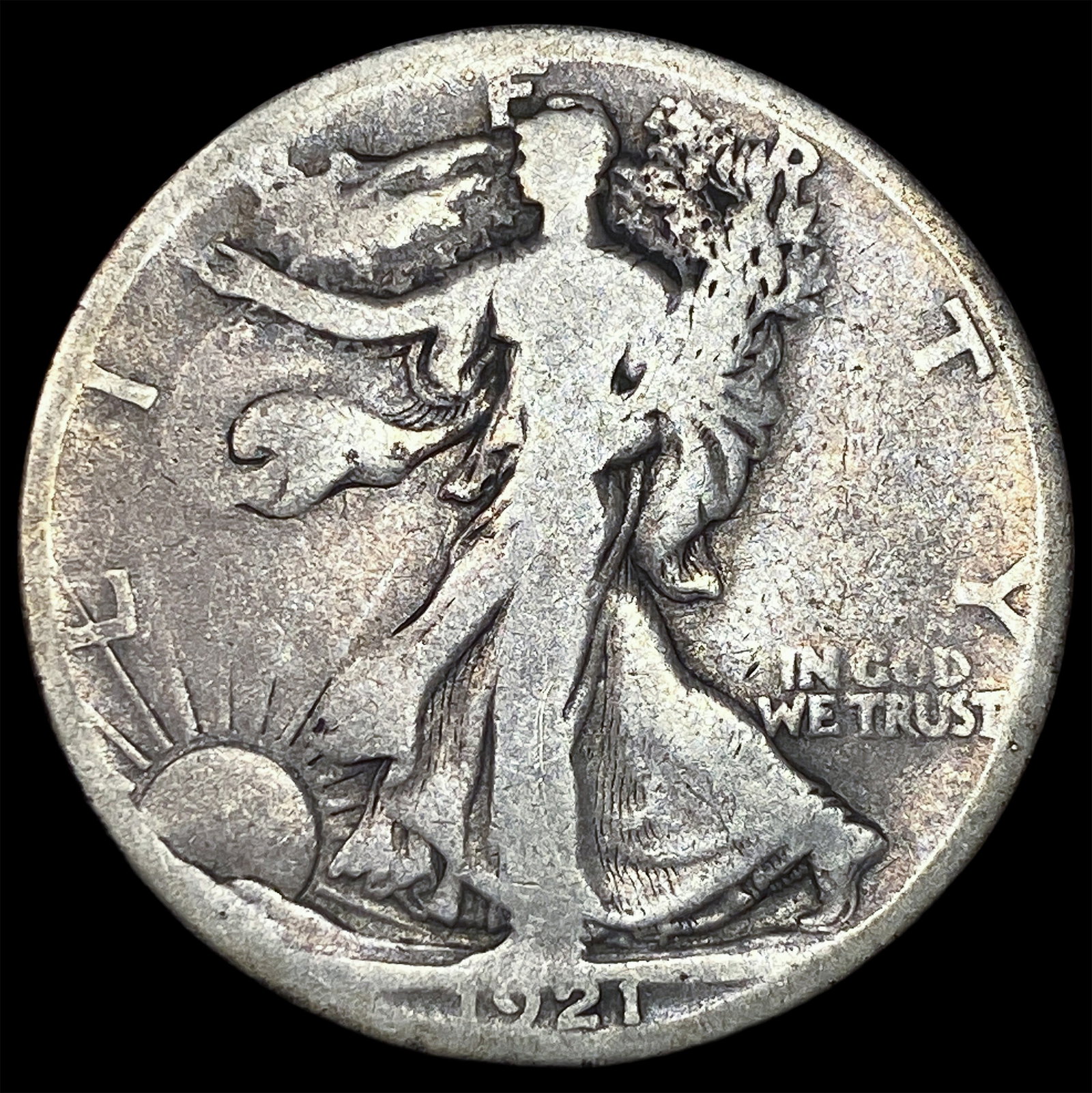 1921-S Silver Walking Liberty Half Dollar NICELY CIRCULATED: 1921-S Silver Walking Liberty Half Dollar NICELY CIRCULATED