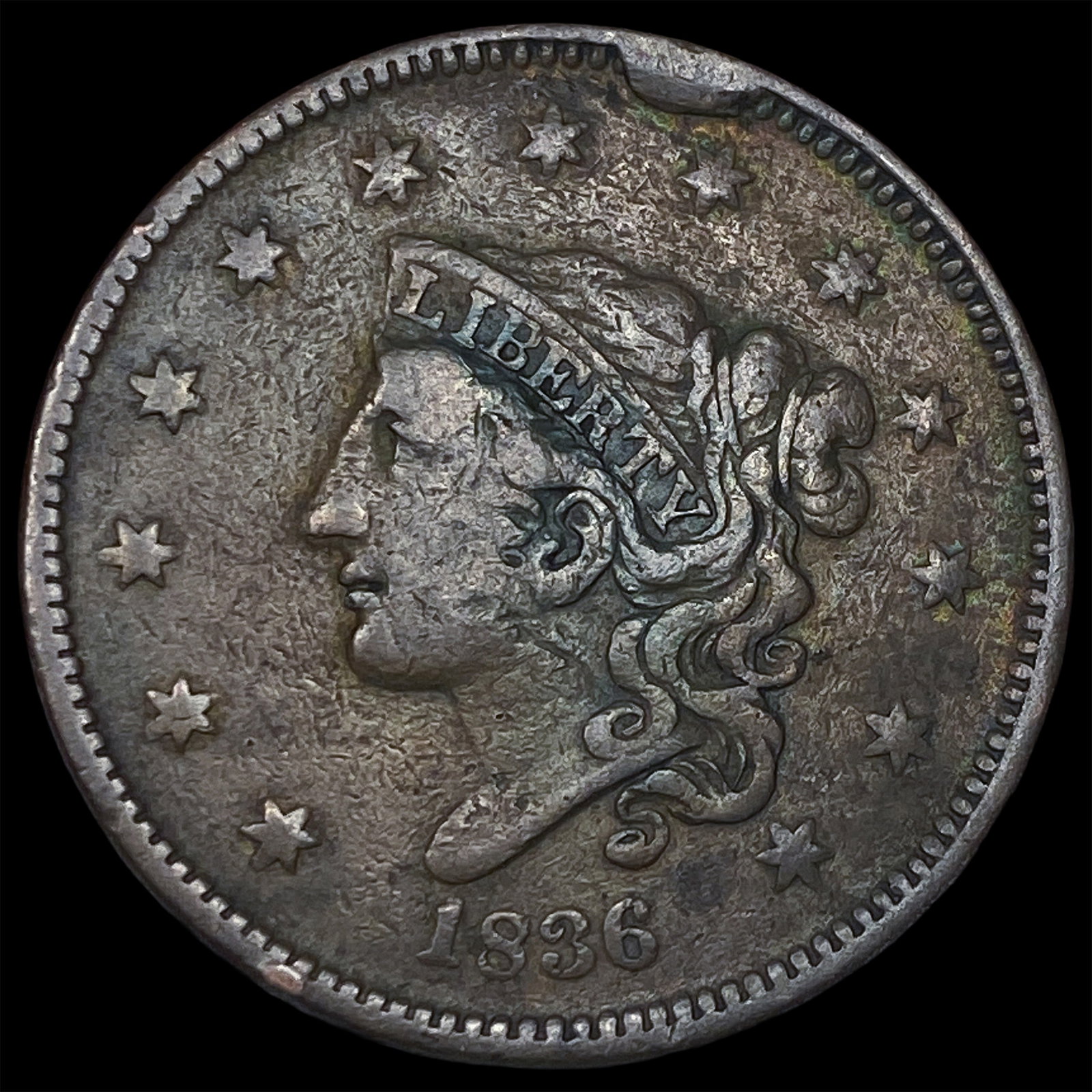 1836 Coronet Head Large Cent LIGHTLY CIRCULATED: 1836 Coronet Head Large Cent LIGHTLY CIRCULATED