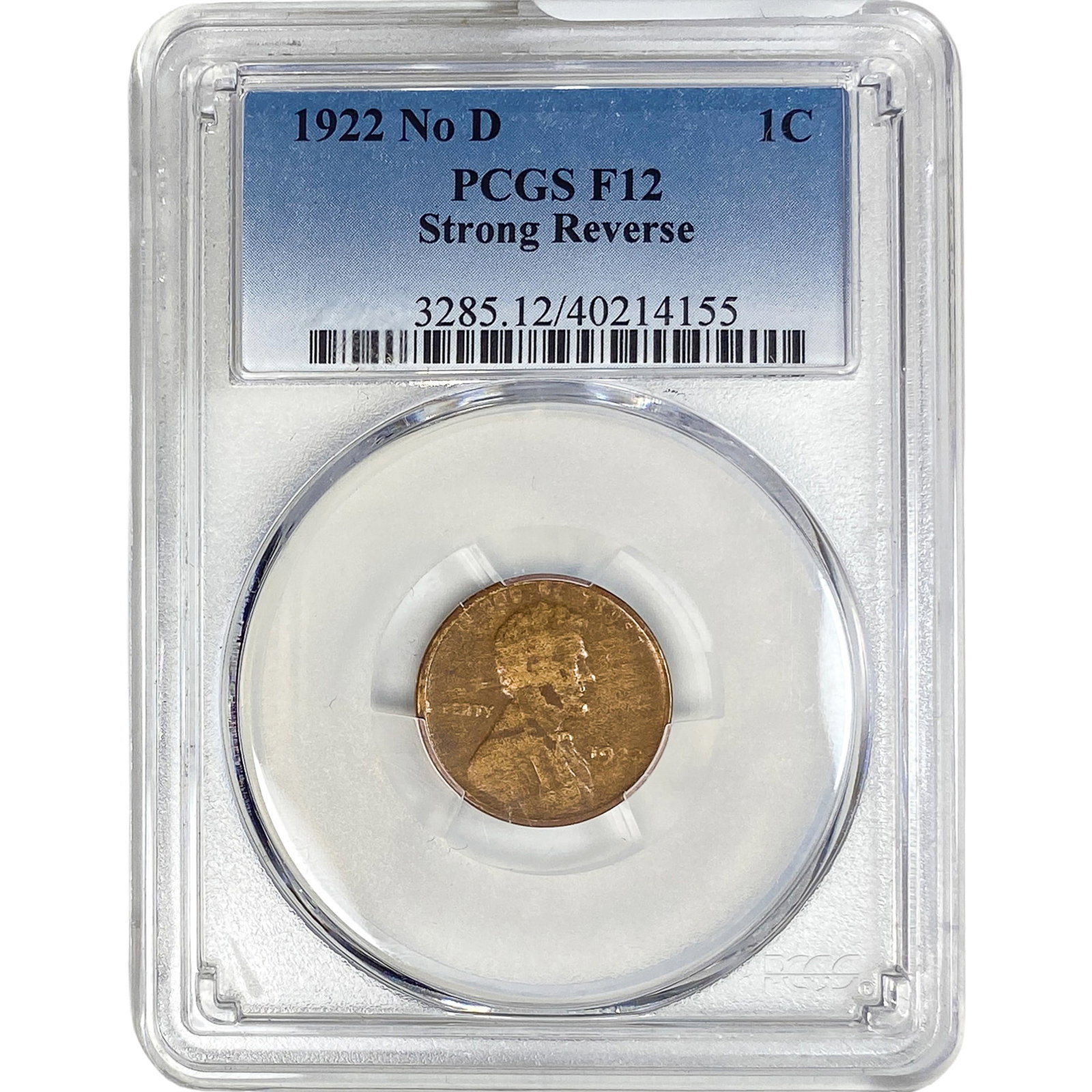 1922 No D Wheat Cent PCGS F12 (1 of 2)