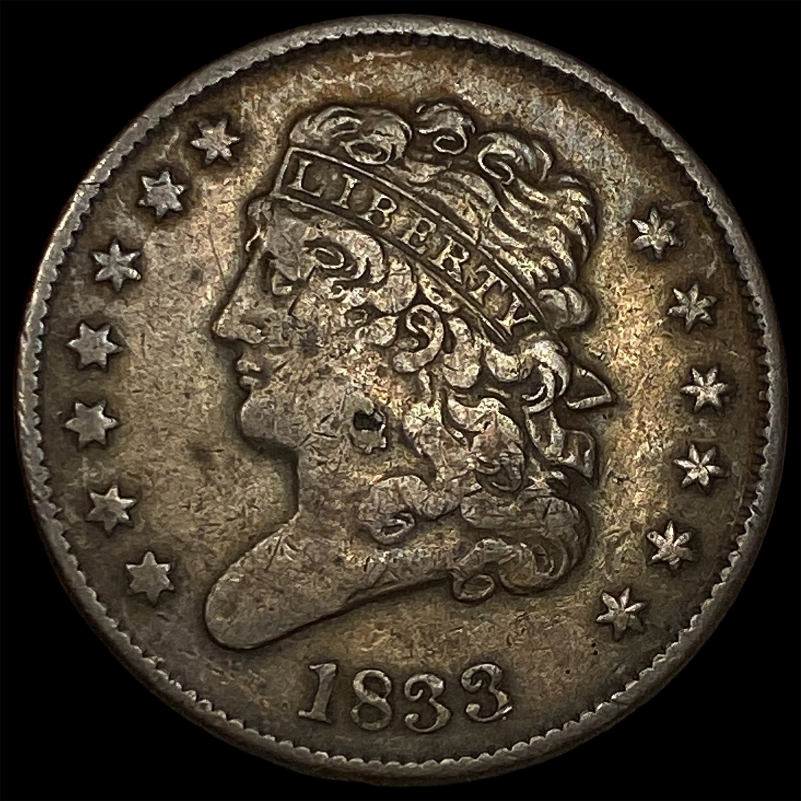 1833 Capped Bust Half Cent HIGH GRADE: 1833 Capped Bust Half Cent HIGH GRADE