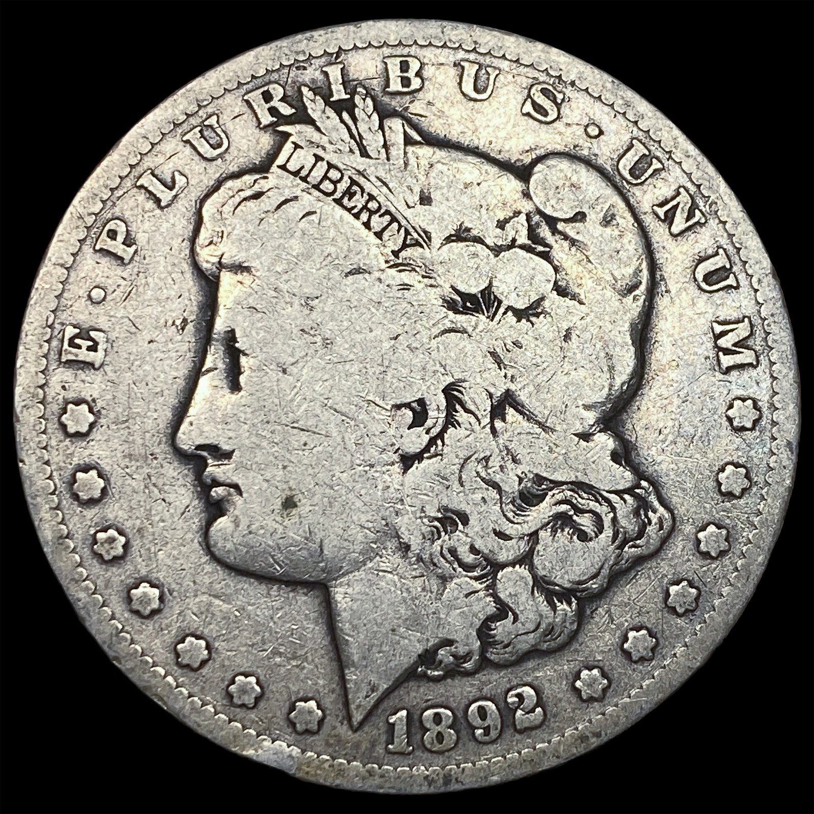 1892-CC Silver Morgan Dollar NICELY CIRCULATED: 1892-CC Silver Morgan Dollar NICELY CIRCULATED