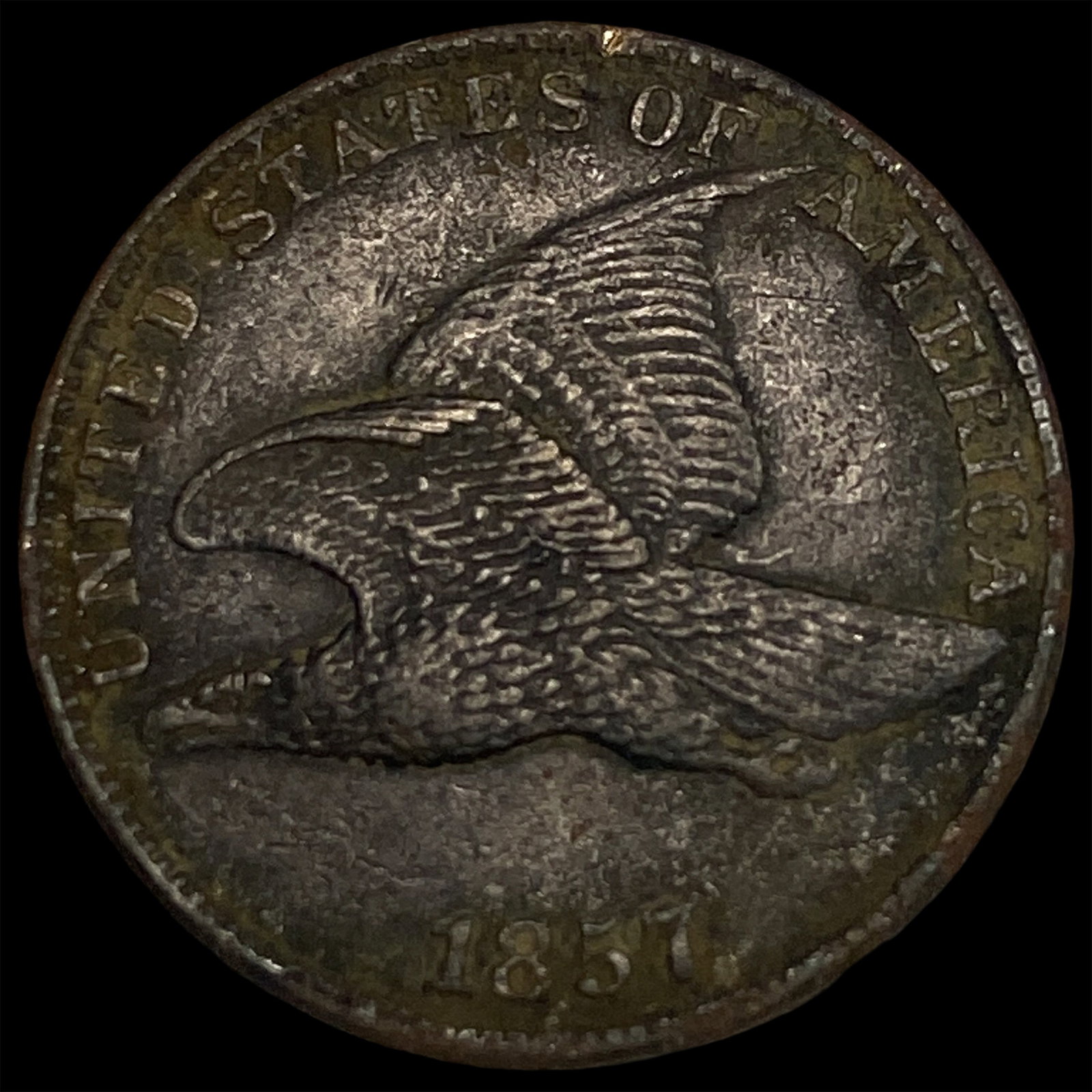 1857 Flying Eagle Cent NEARLY UNCIRCULATED: 1857 Flying Eagle Cent NEARLY UNCIRCULATED
