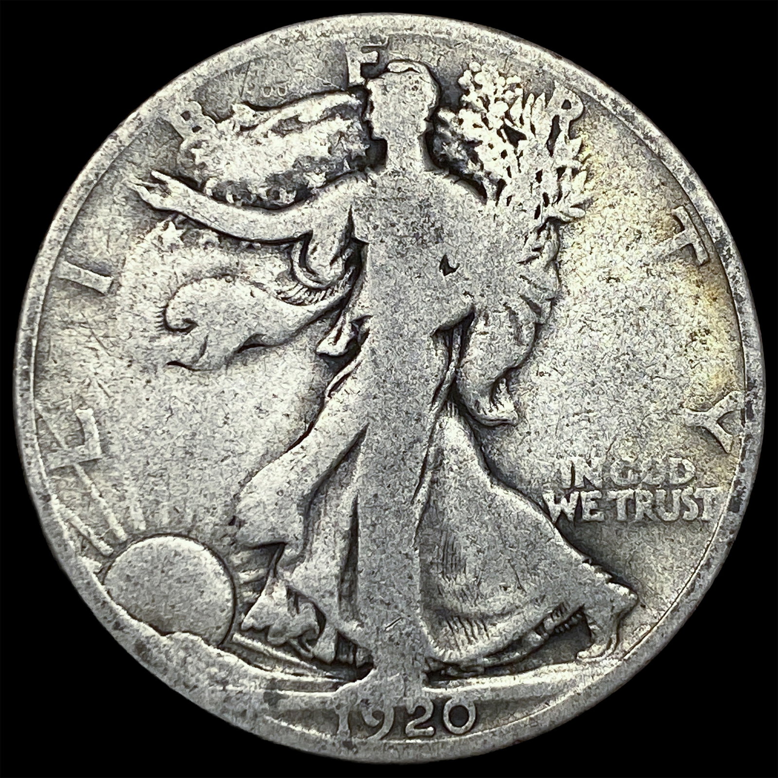 1920-D Silver Walking Liberty Half Dollar NICELY CIRCULATED: 1920-D Silver Walking Liberty Half Dollar NICELY CIRCULATED