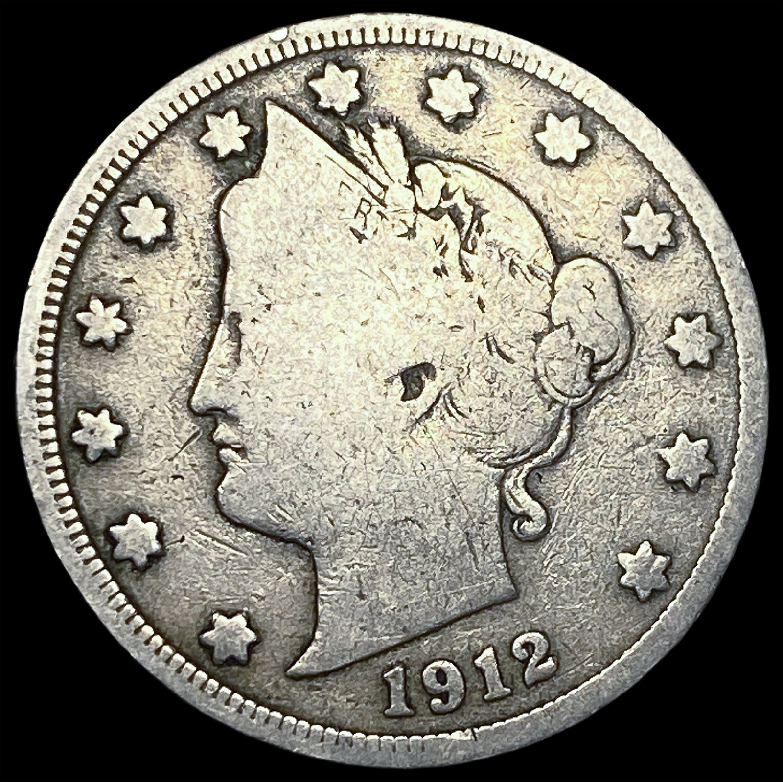 1912-D Liberty Head Nickel NICELY CIRCULATED: 1912-D Liberty Head Nickel NICELY CIRCULATED