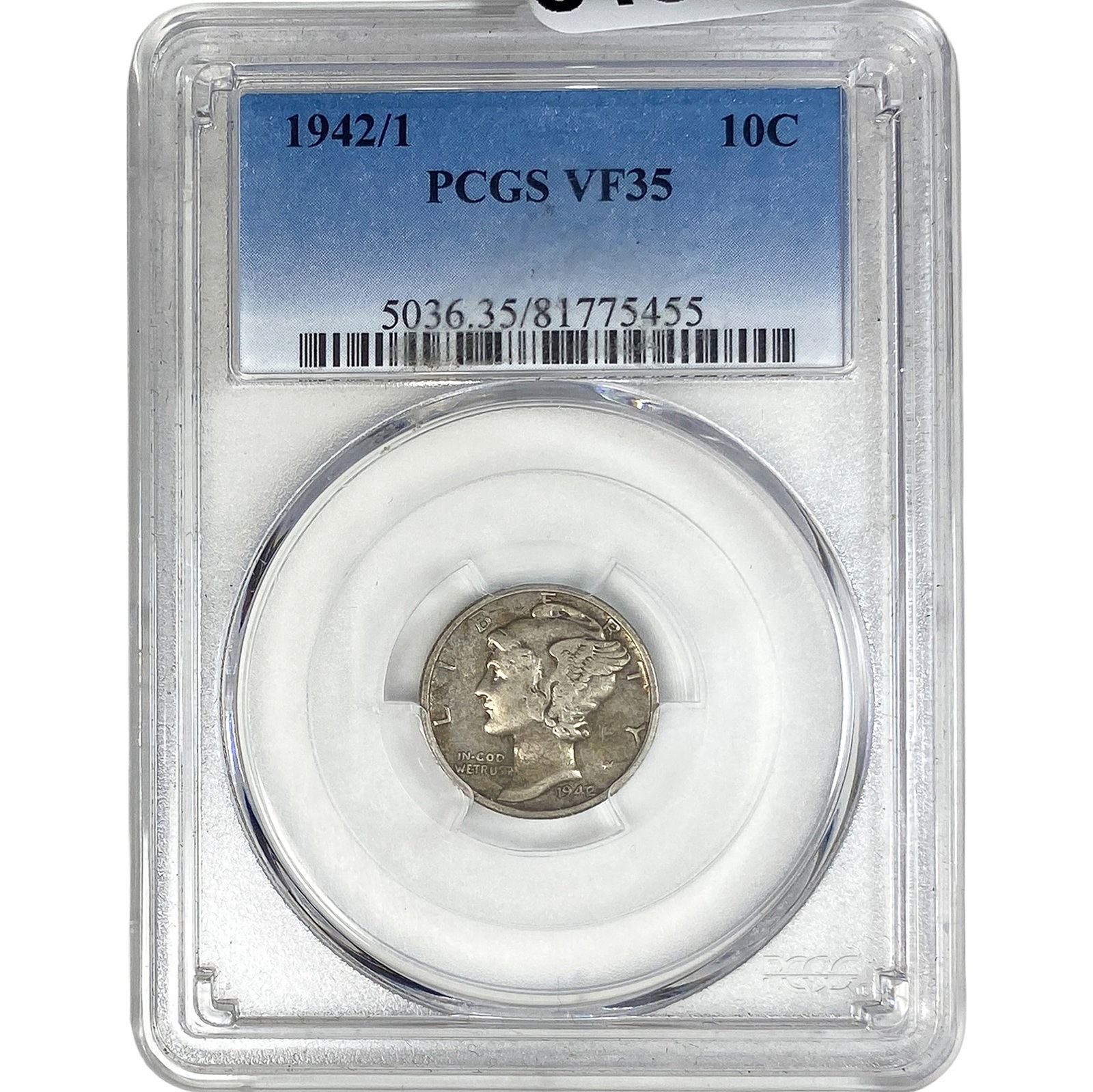 1942/1 Mercury Silver Dime PCGS VF35 (1 of 2)