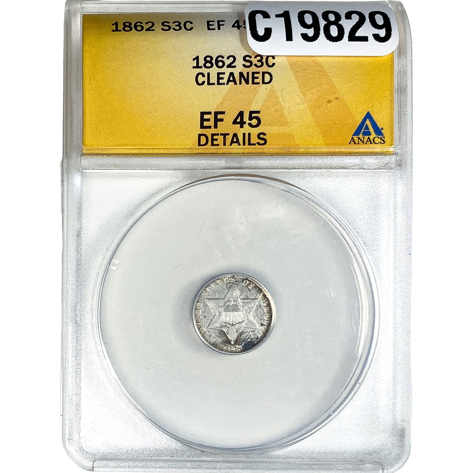 1862 Silver Three Cent ANACS EF45 (1 of 2)