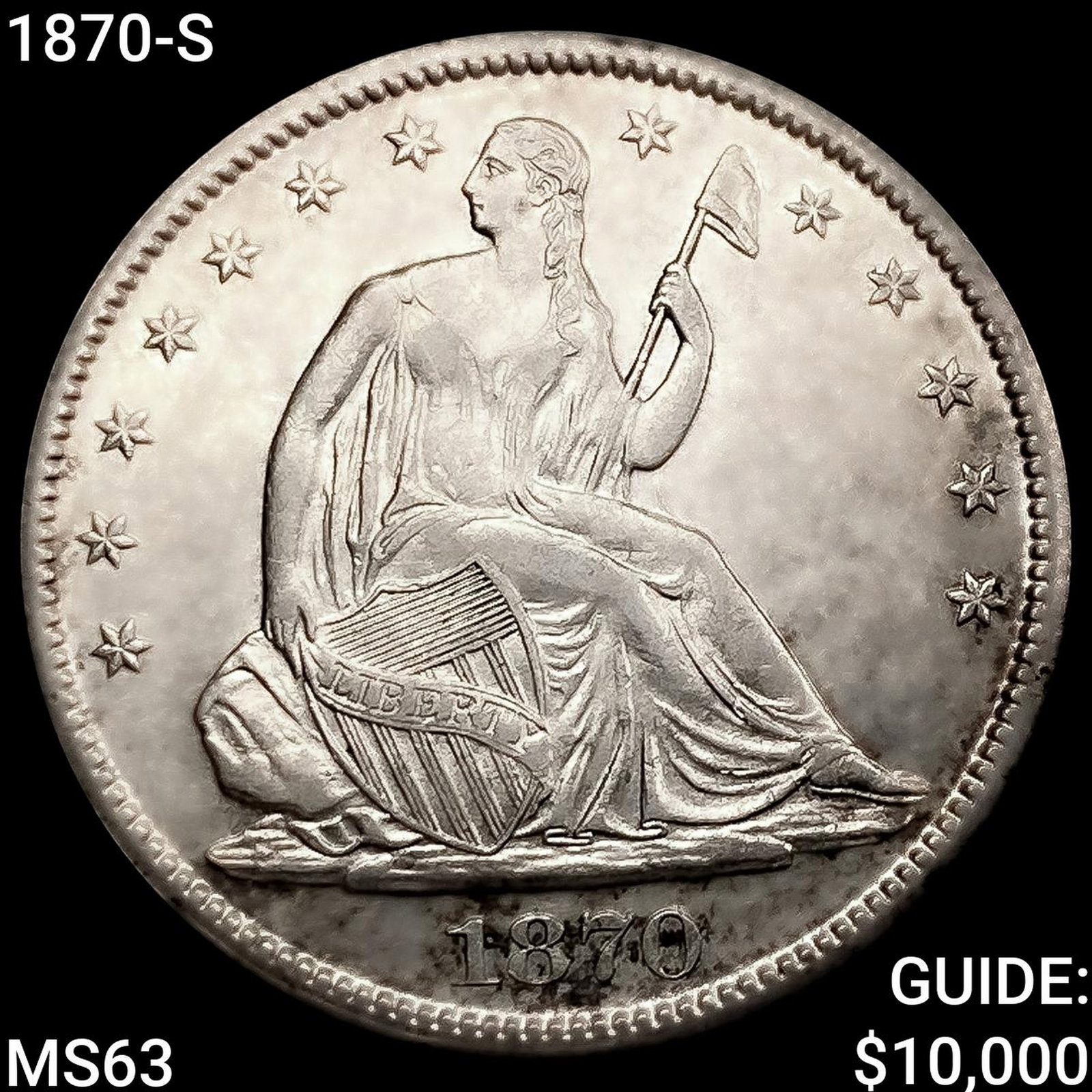 1870-S Seated Liberty Half Dollar CHOICE BU (1 of 2)